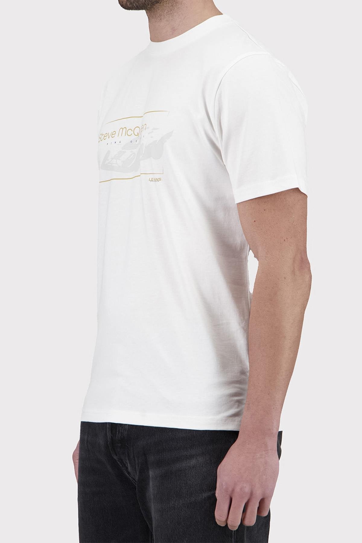 White T-shirt with clean Steve McQueen illustration - Image n°2