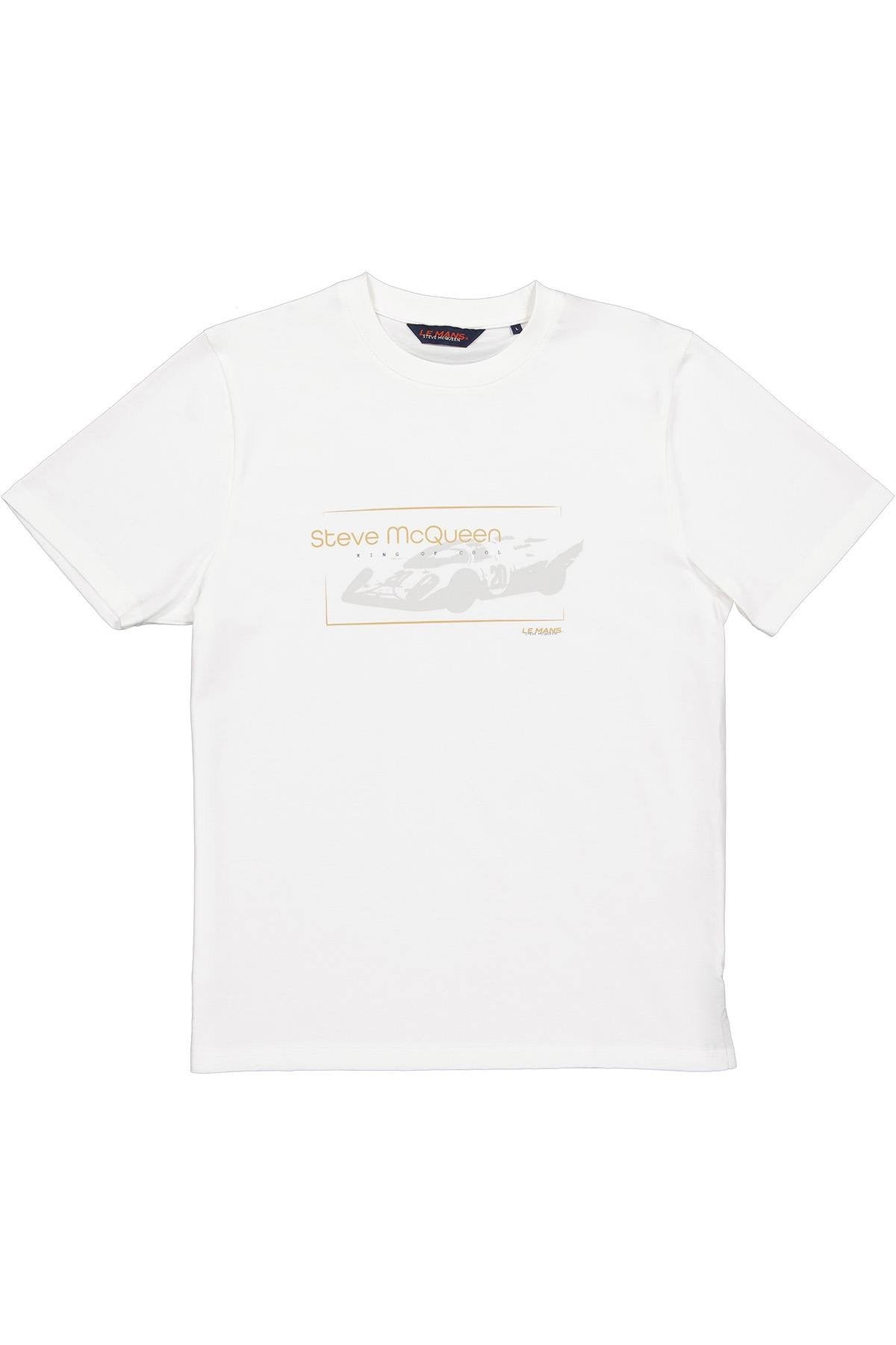 White T-shirt with clean Steve McQueen illustration - Image n°3