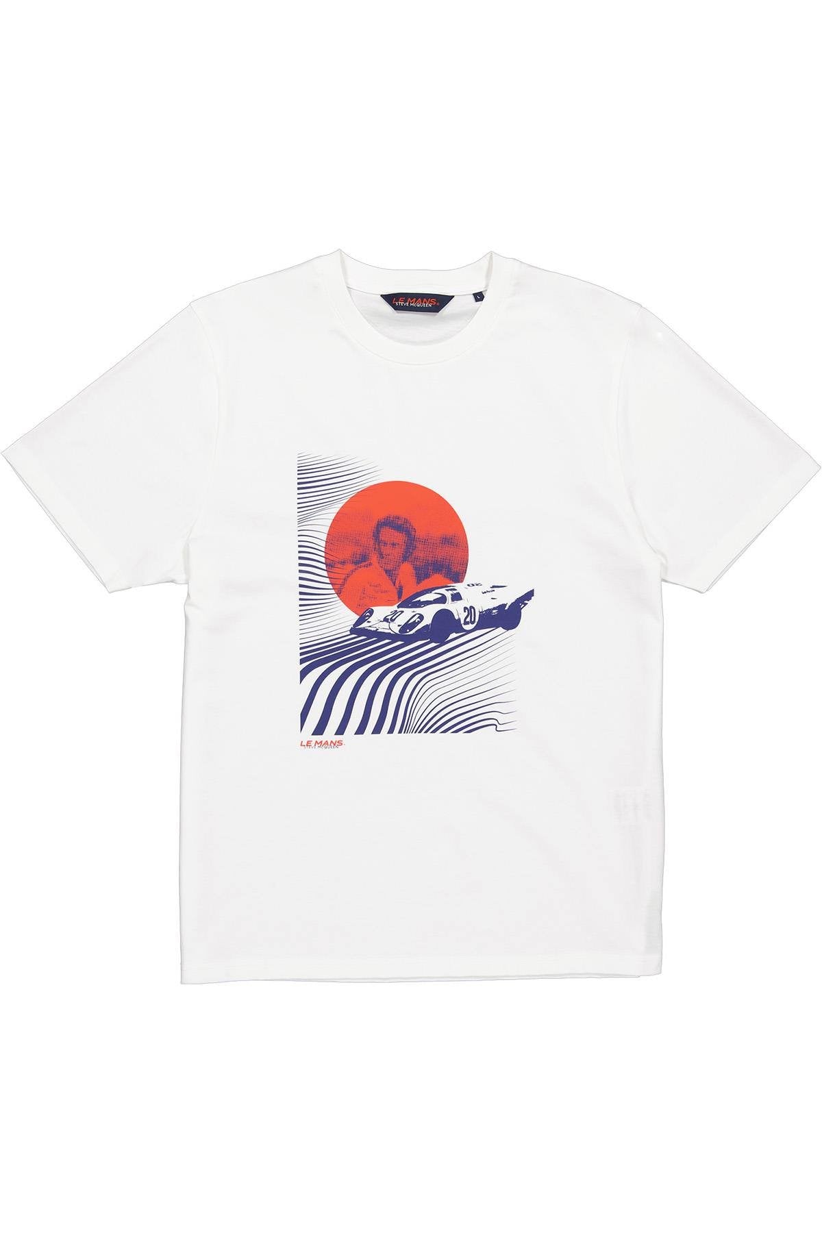 White t-shirt with Steve McQueen graphic illustration - Image n°3