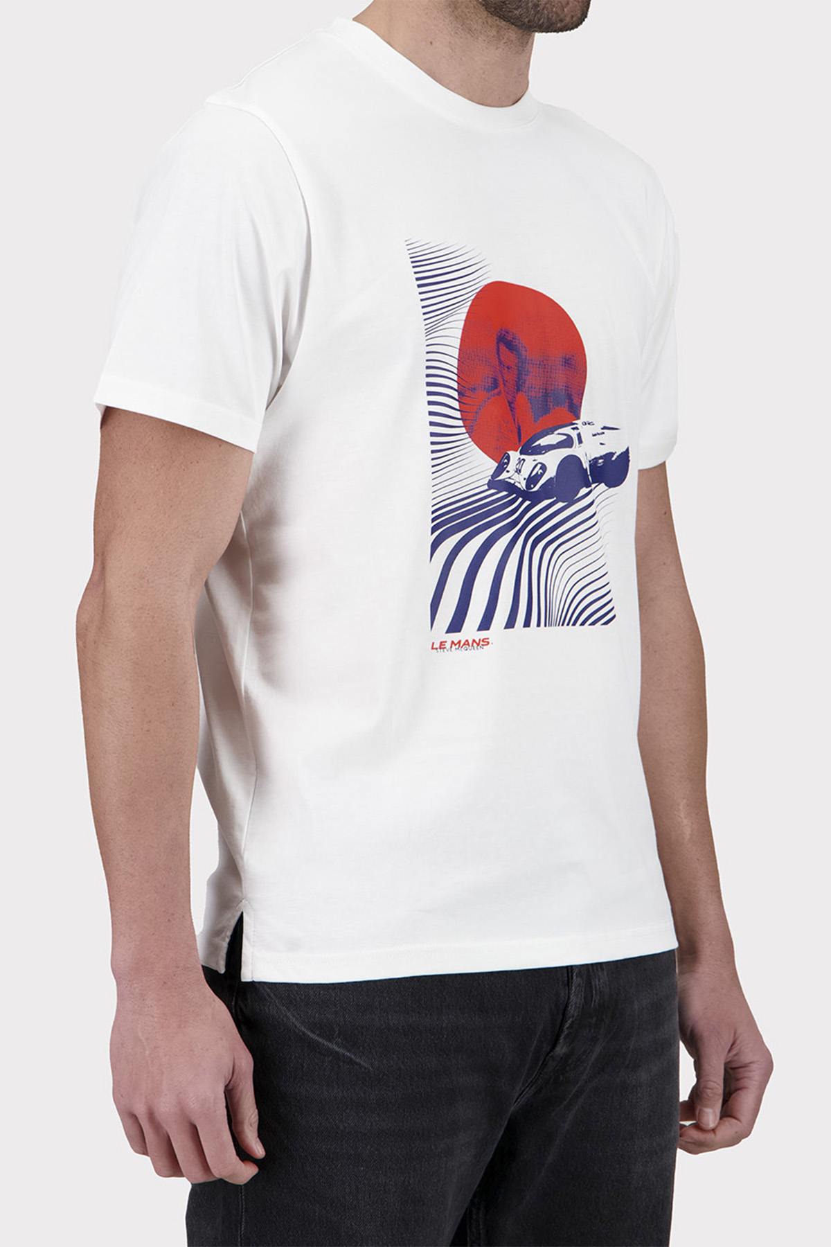 White t-shirt with Steve McQueen graphic illustration - Image n°2