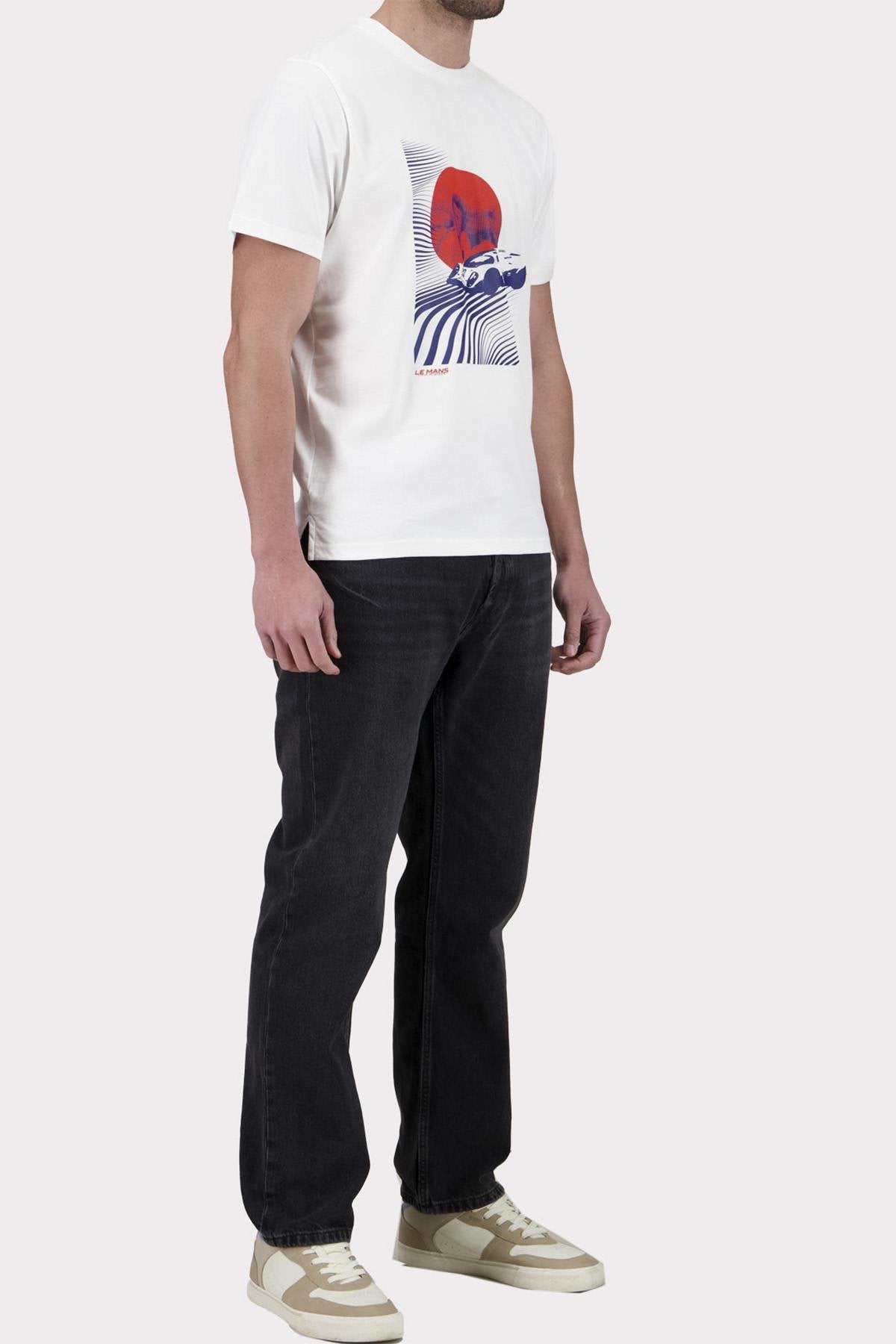 White t-shirt with Steve McQueen graphic illustration - Image n°4