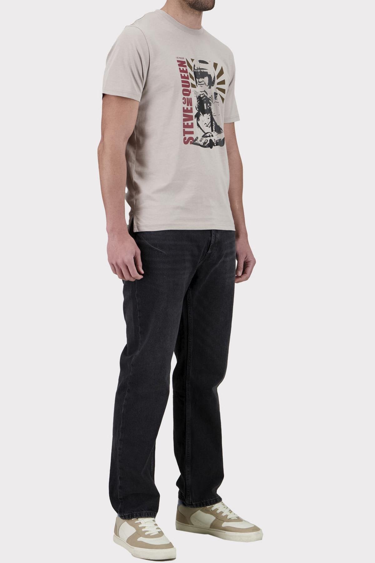 Clay Grey T-Shirt with Steve McQueen Graphic Illustration - Image n°4