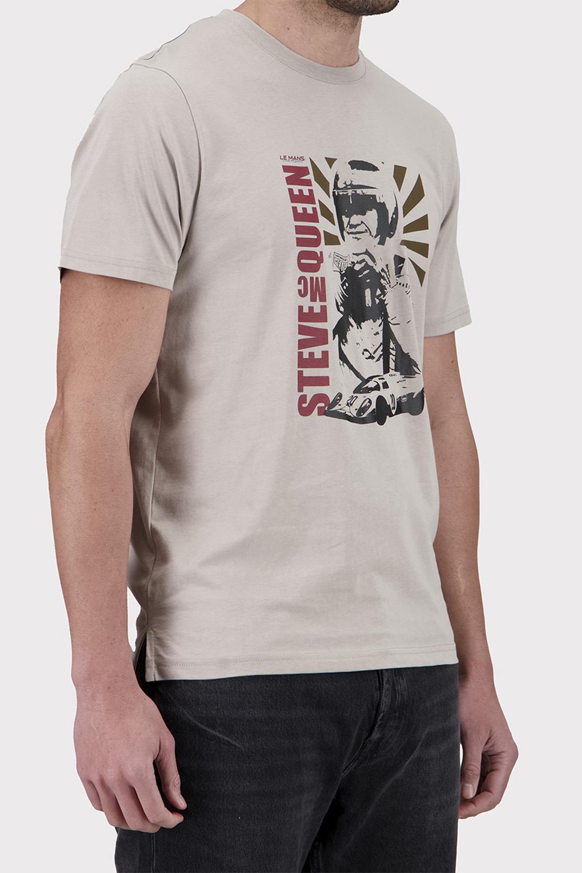 Clay Grey T-Shirt with Steve McQueen Graphic Illustration - Image n°2