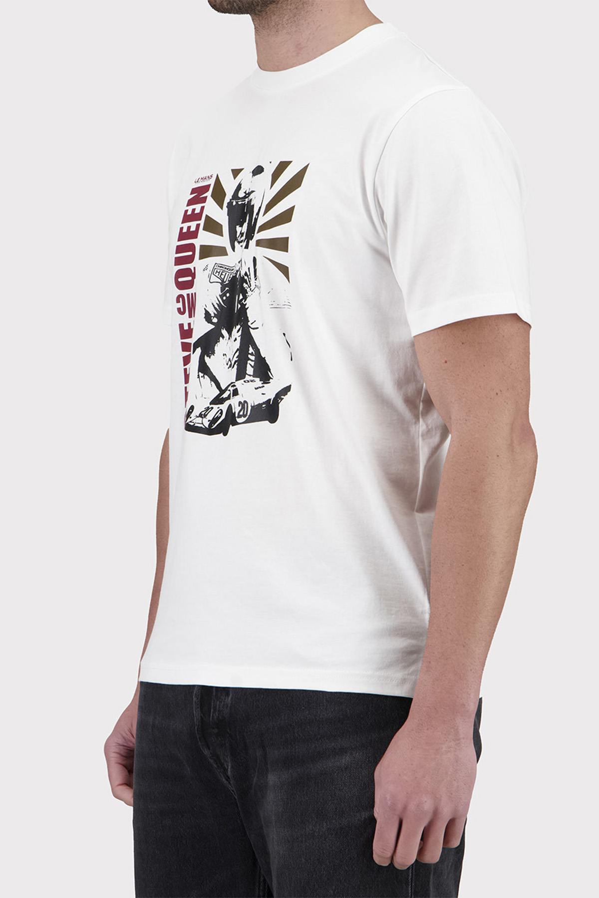 Steve McQueen illustrated white cotton t-shirt - Image n°2