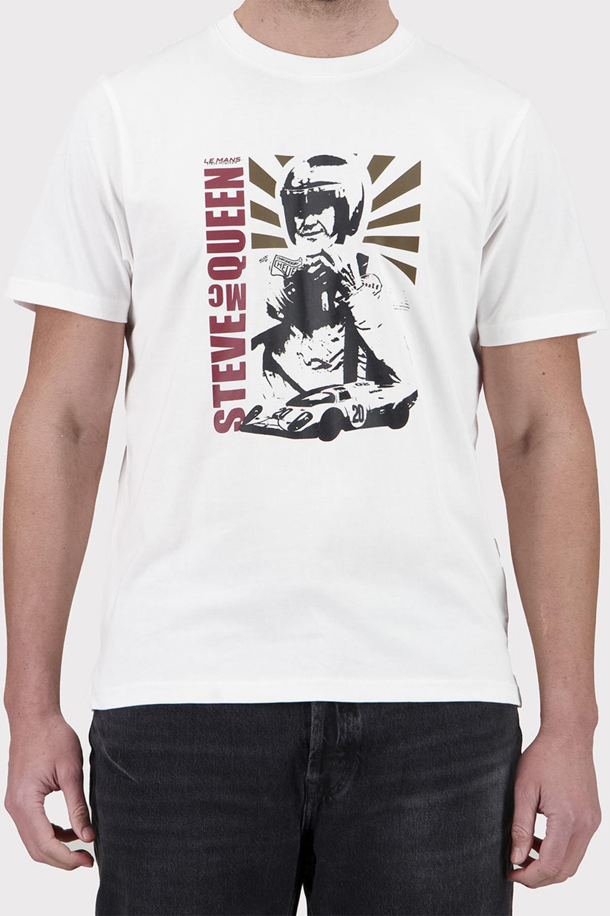 Steve McQueen illustrated white cotton t-shirt - Image n°1