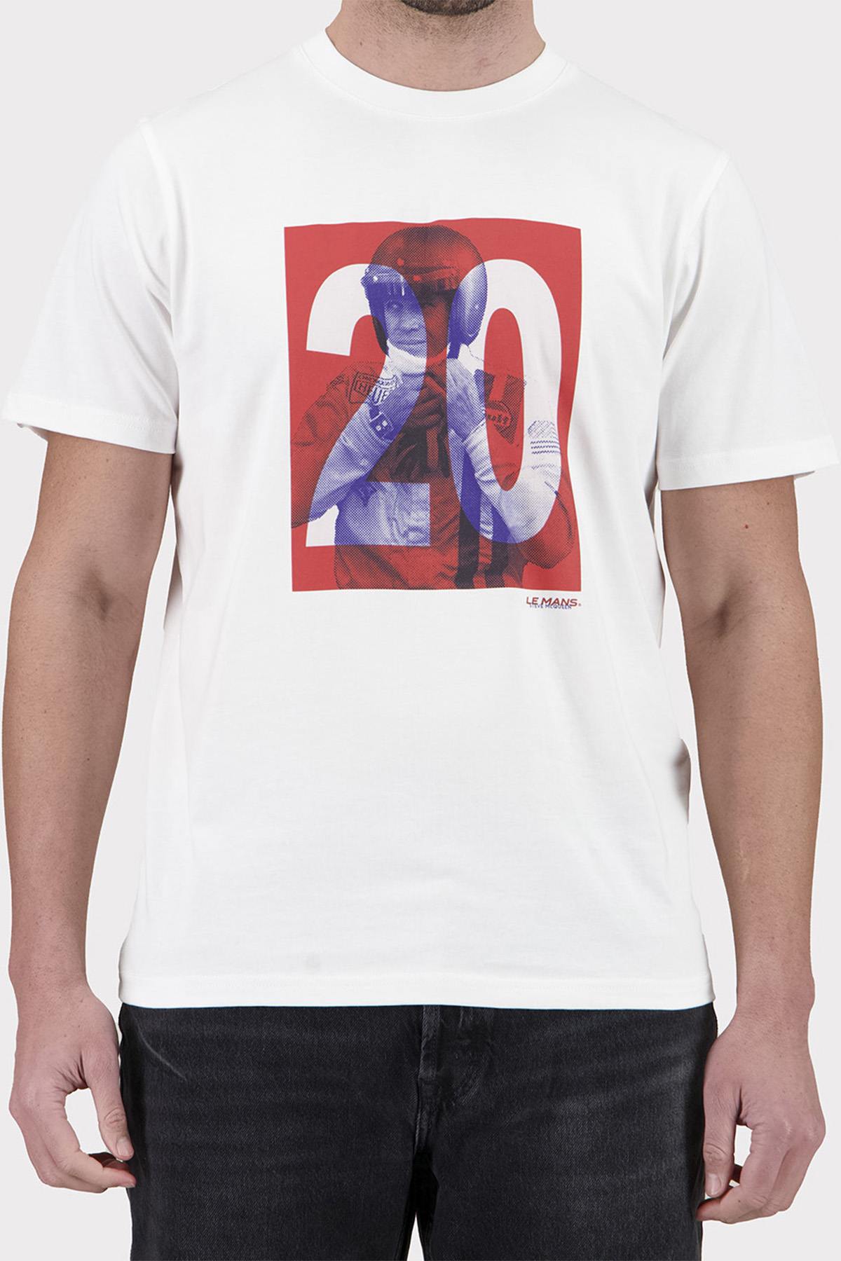 White Steve McQueen "20" cotton t-shirt - Image n°1