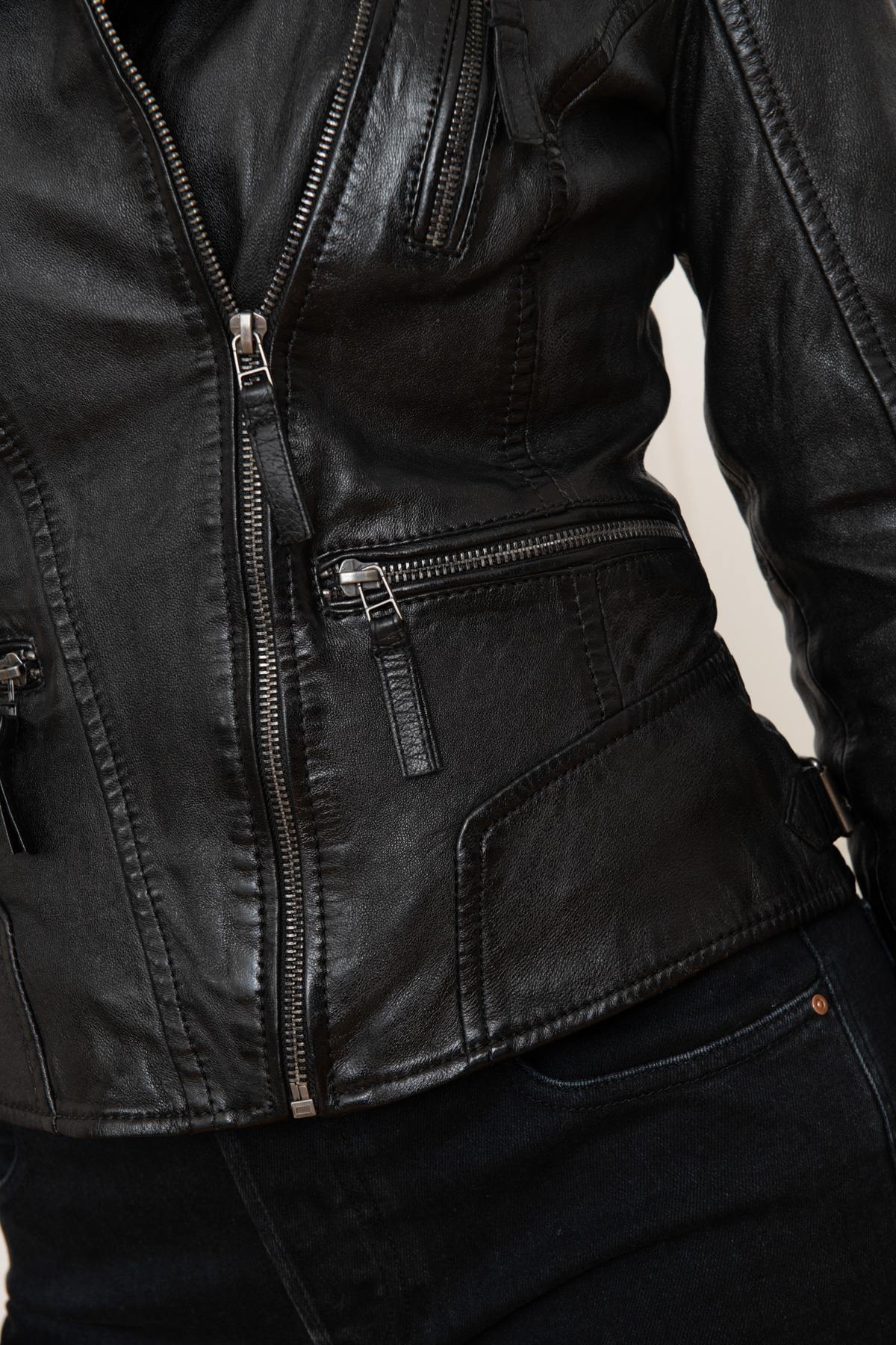 Oakwood Leather Jacket Women Black - Image n°4