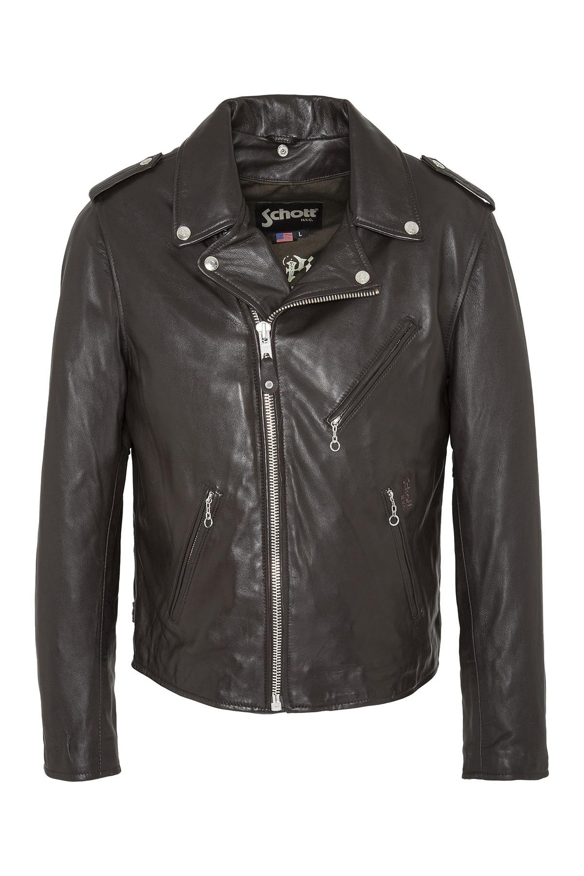 Schott men's perfecto in lambskin - Image n°3