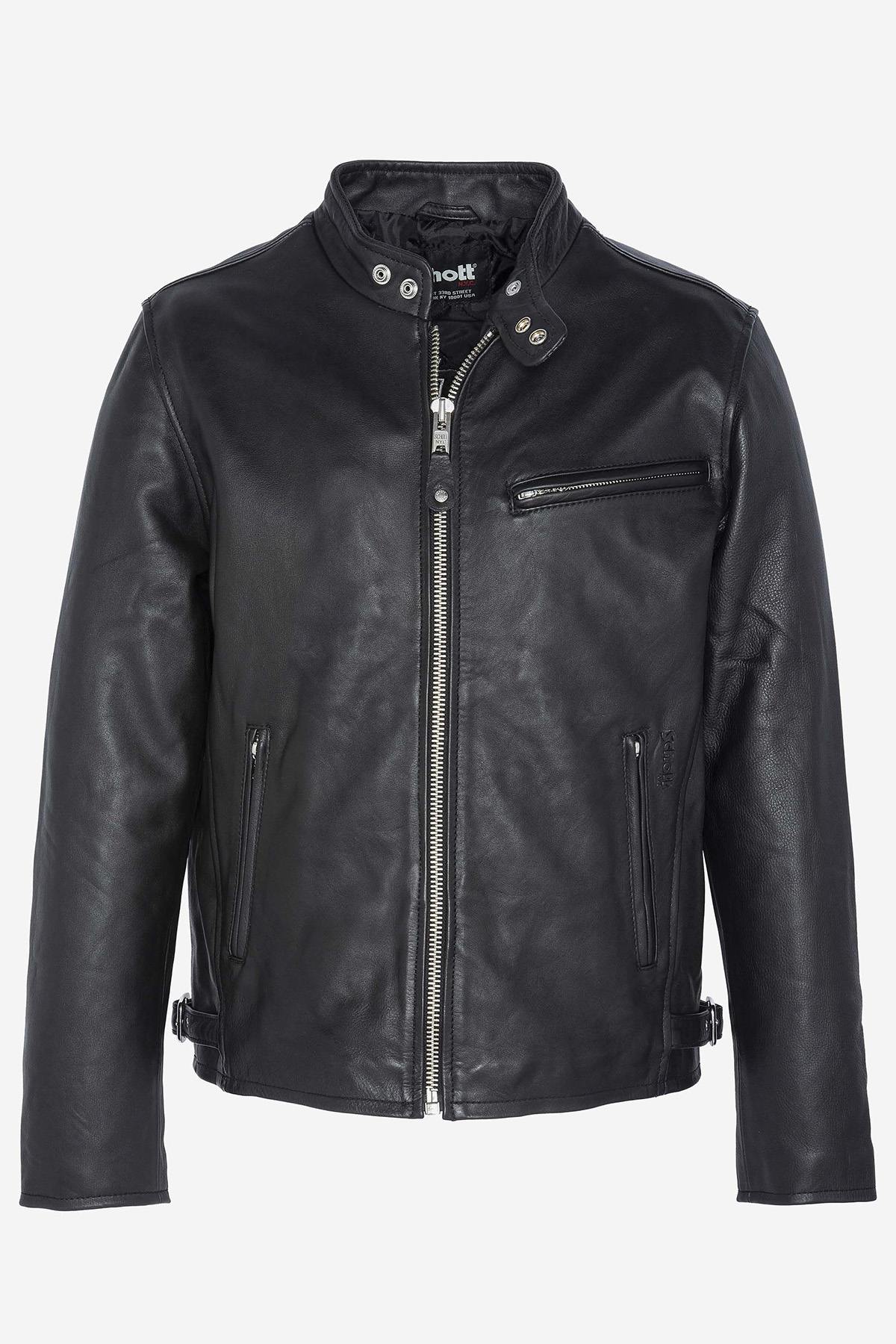 Leather jacket Black Man Schott - Image n°5