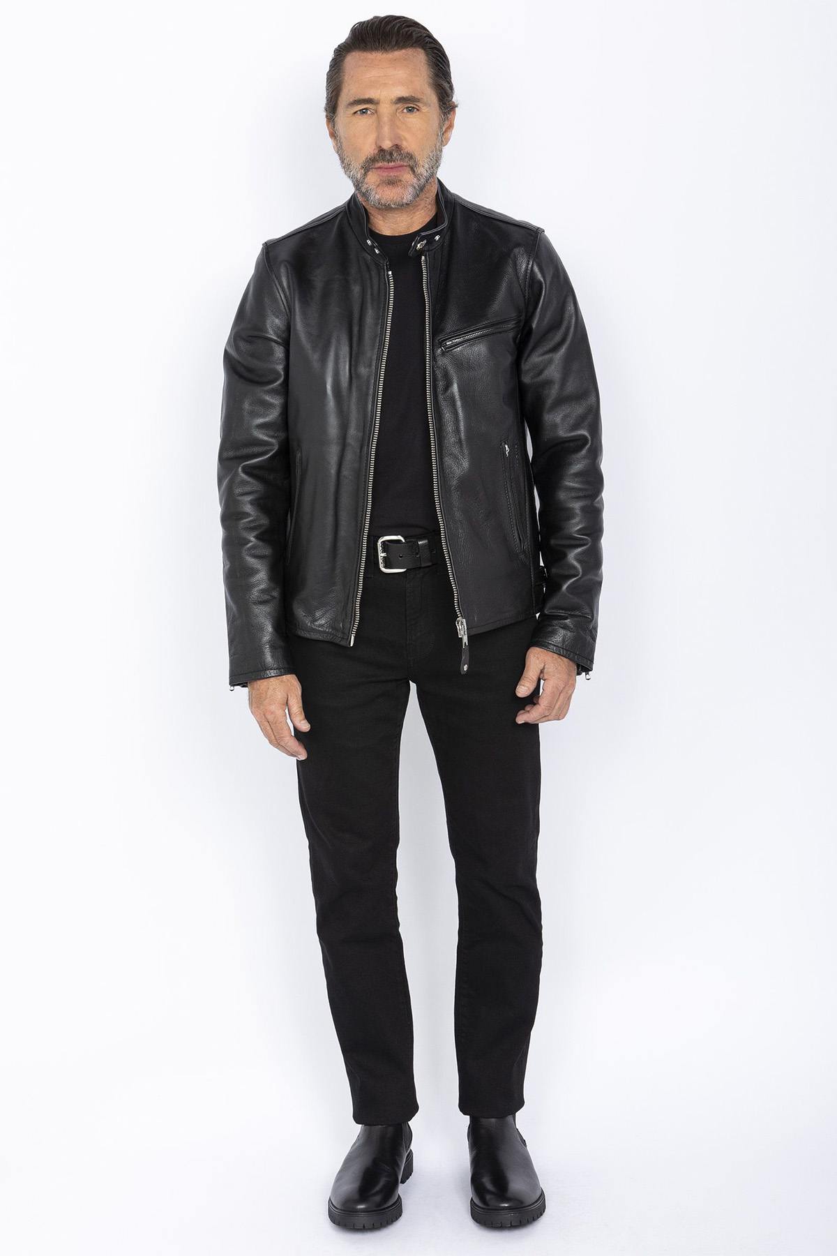 Leather jacket Black Man Schott - Image n°3