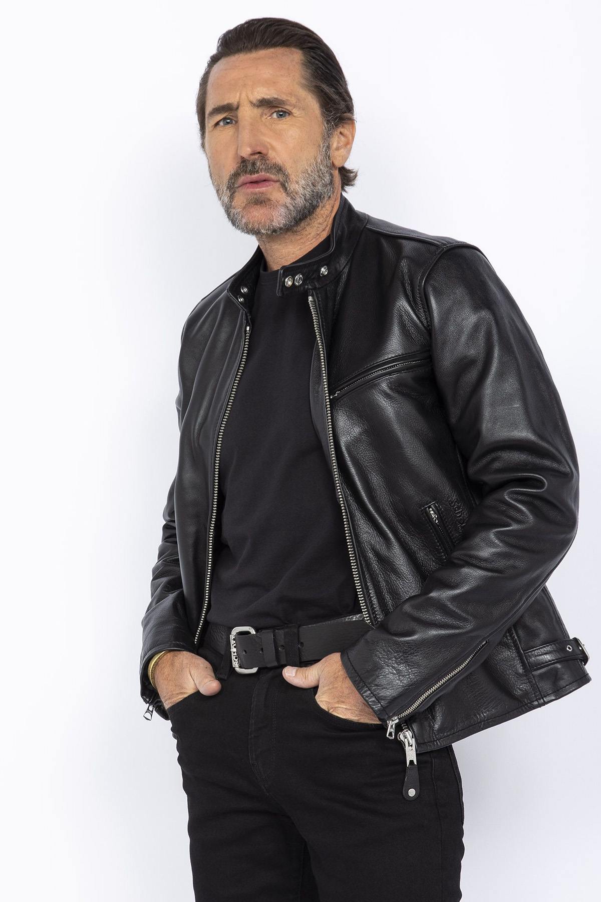 Leather jacket Black Man Schott - Image n°1