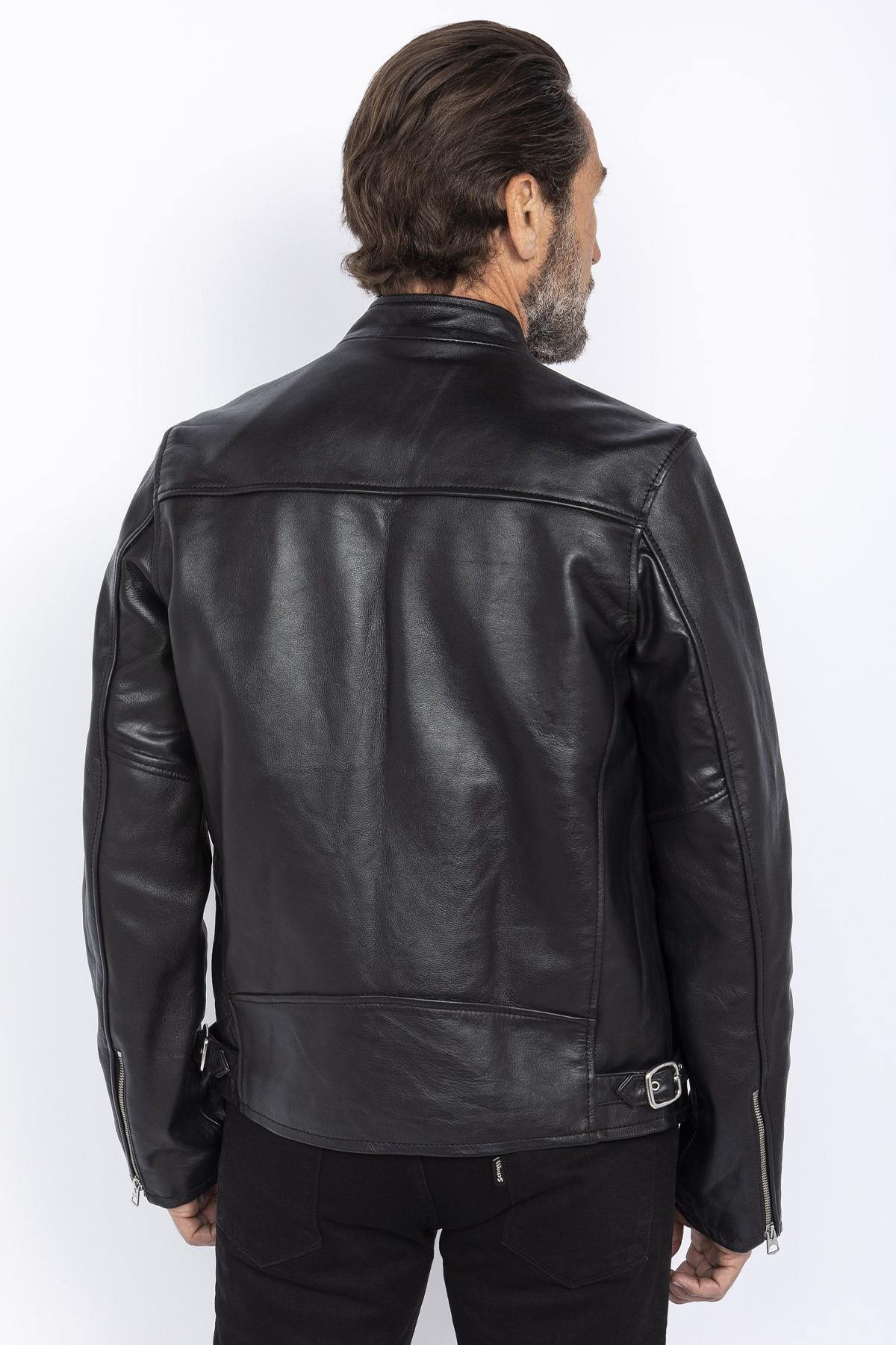 Leather jacket Black Man Schott - Image n°2