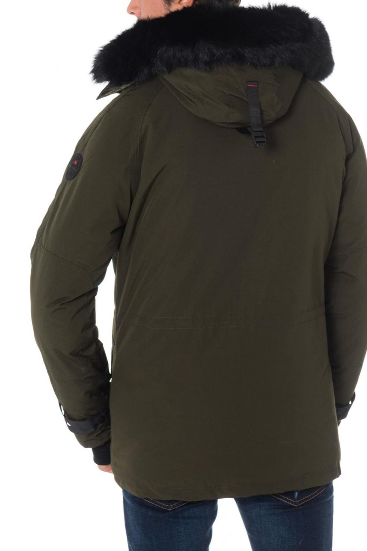 Helvetica men's khaki parka with black collar - Image n°4