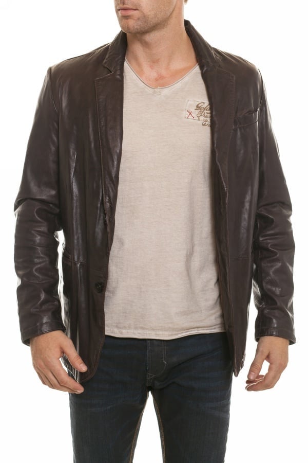 Men's Leather Jacket Daytona Reddish Brown - Image n°2