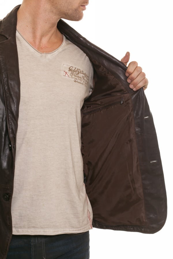 Men's Leather Jacket Daytona Reddish Brown - Image n°4