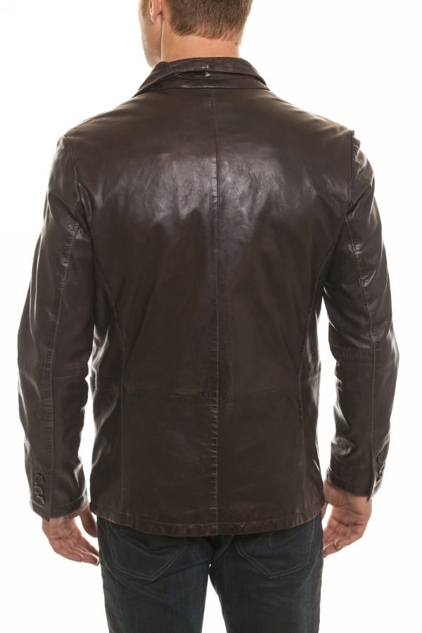 Men's Leather Jacket Daytona Reddish Brown - Image n°5