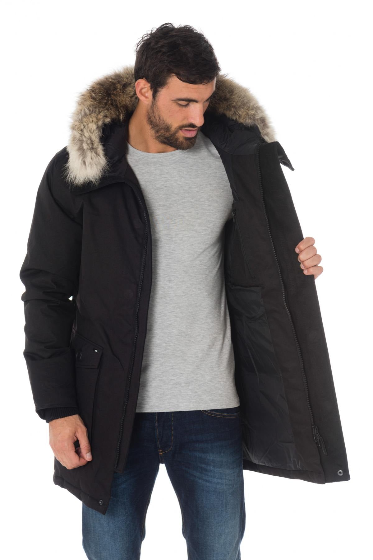 Nobis men's black parka with coyote fur - Image n°7