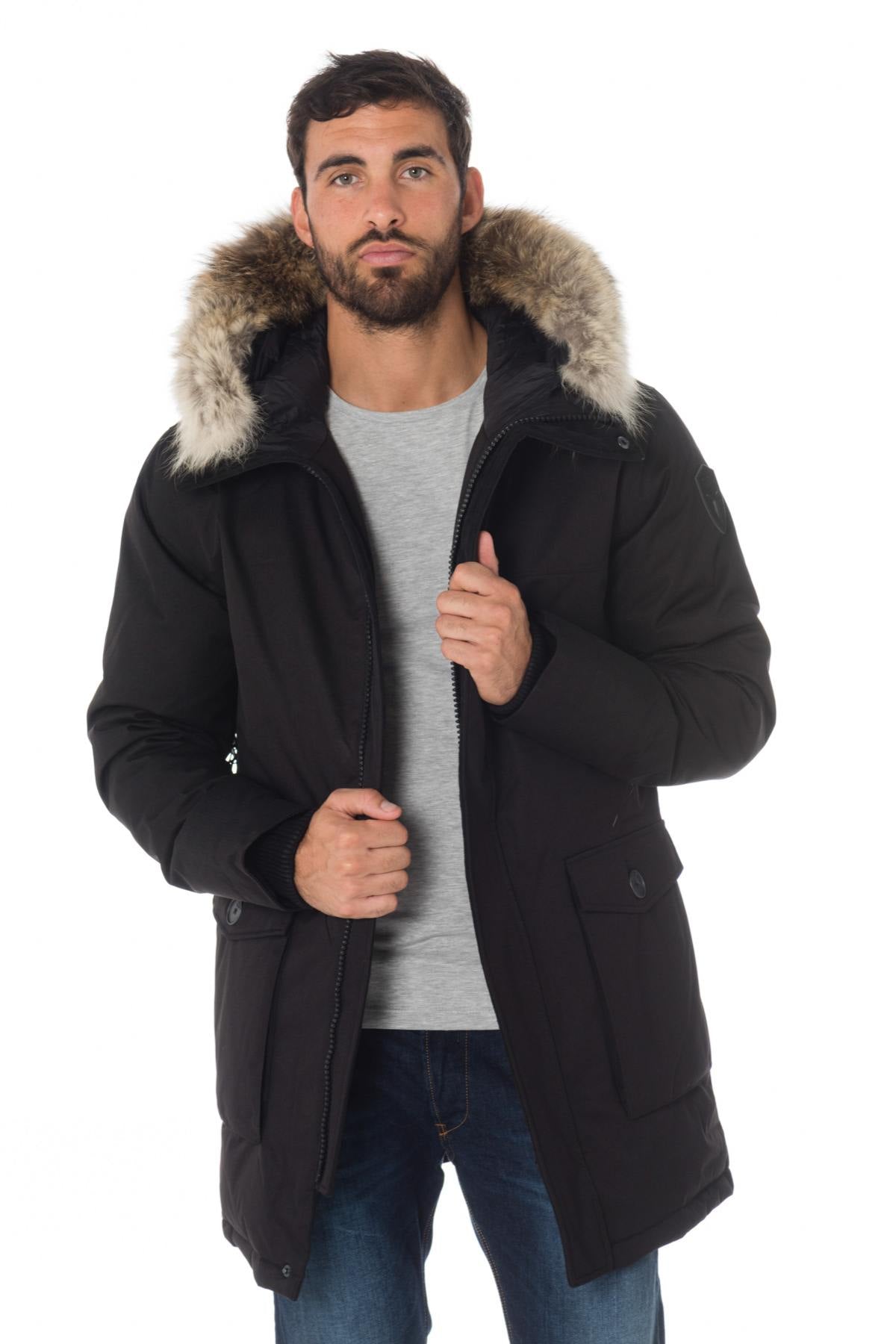 Nobis men's black parka with coyote fur - Image n°3