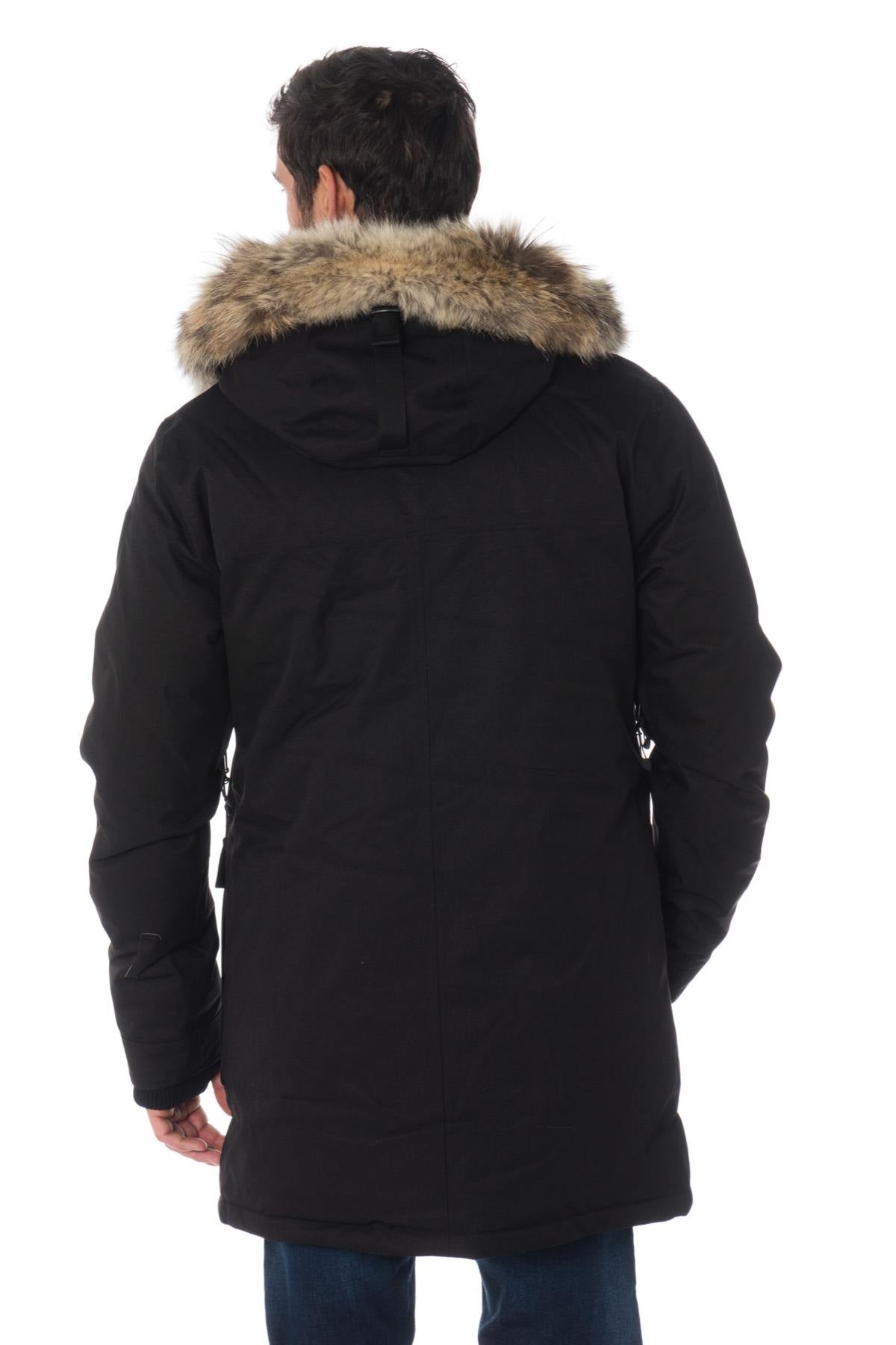 Nobis men's black parka with coyote fur - Image n°4