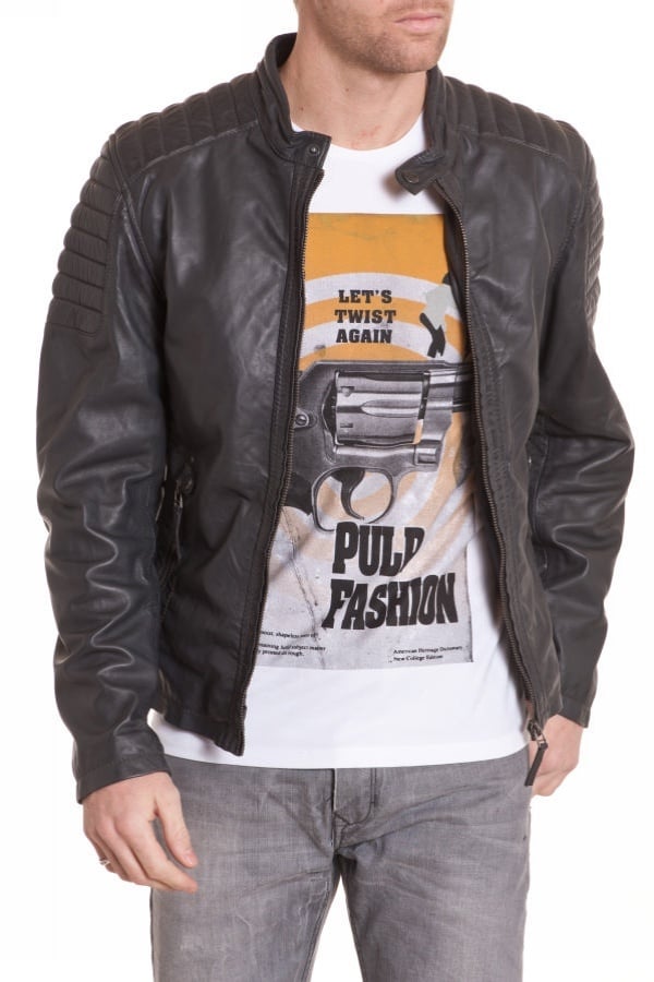 Gipsy Men's Gray Leather Jacket - Image n°2