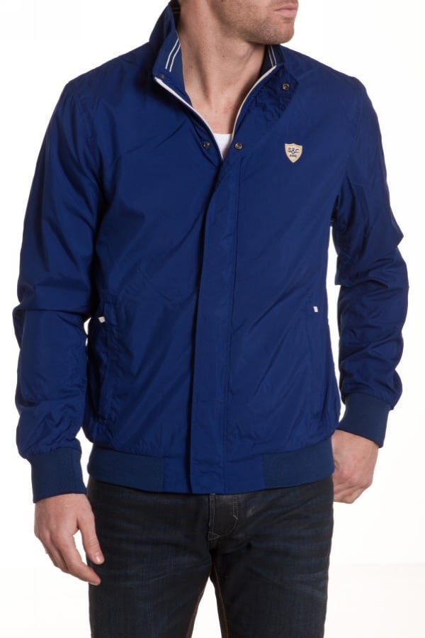 Scotch and Soda Men's Blue Polyester Jacket - Image n°1