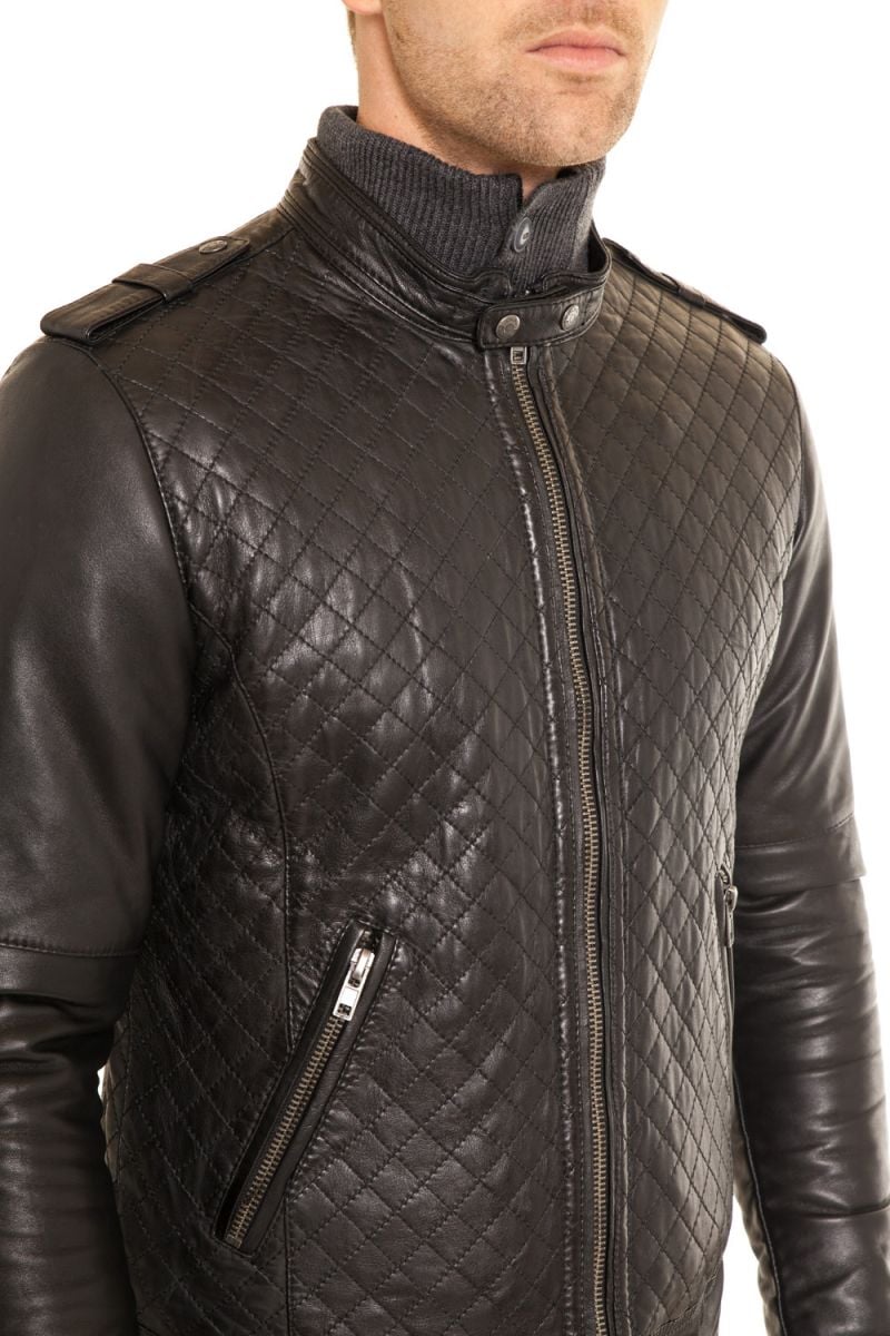 Oakwood men's black sheepskin leather jacket - Image n°3