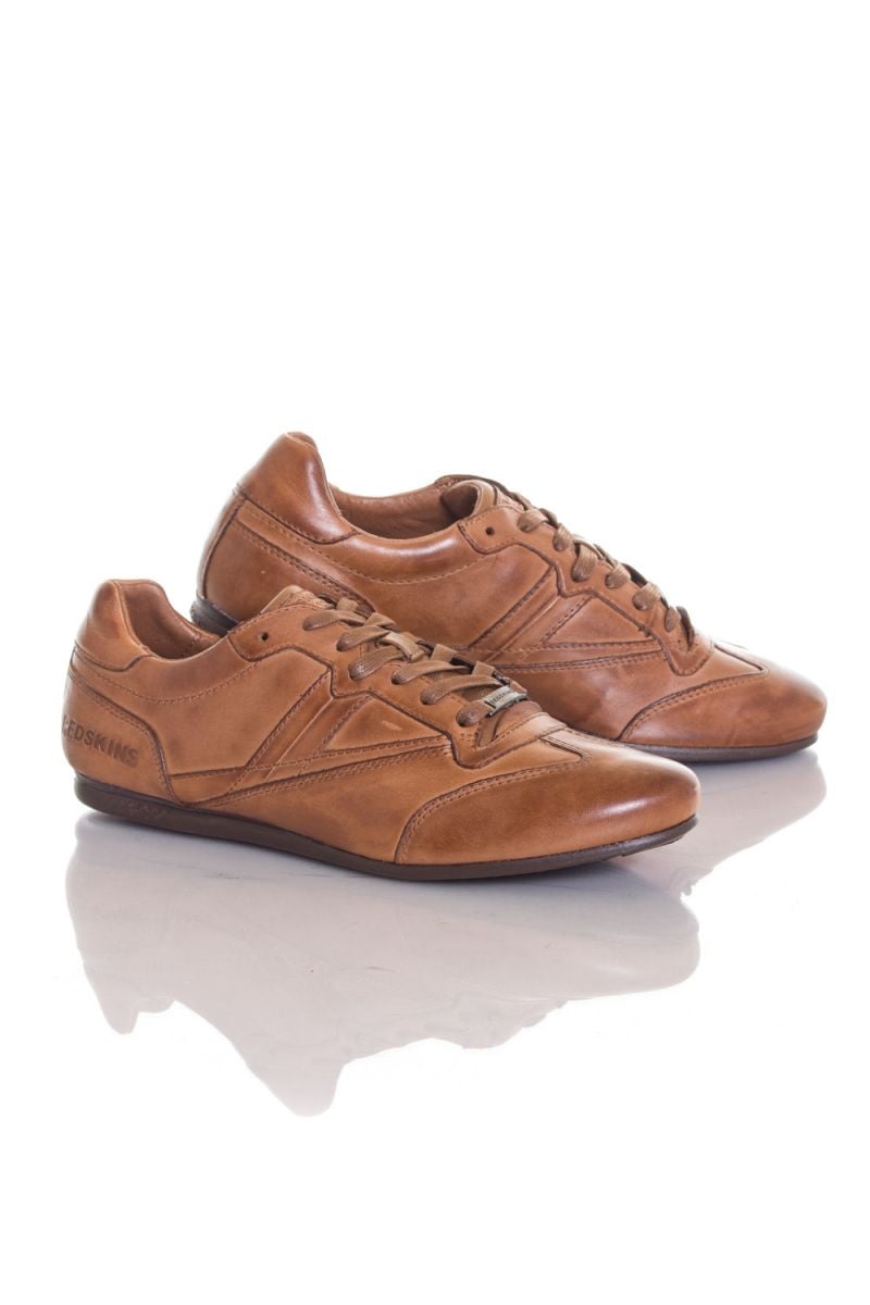 Redskins Cognac leather sneakers for Men - Image n°1