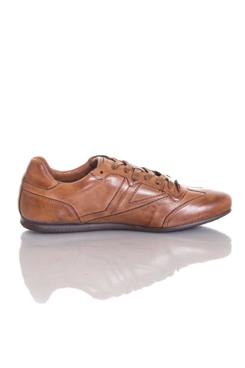 Redskins Cognac leather sneakers for Men - Image n°2