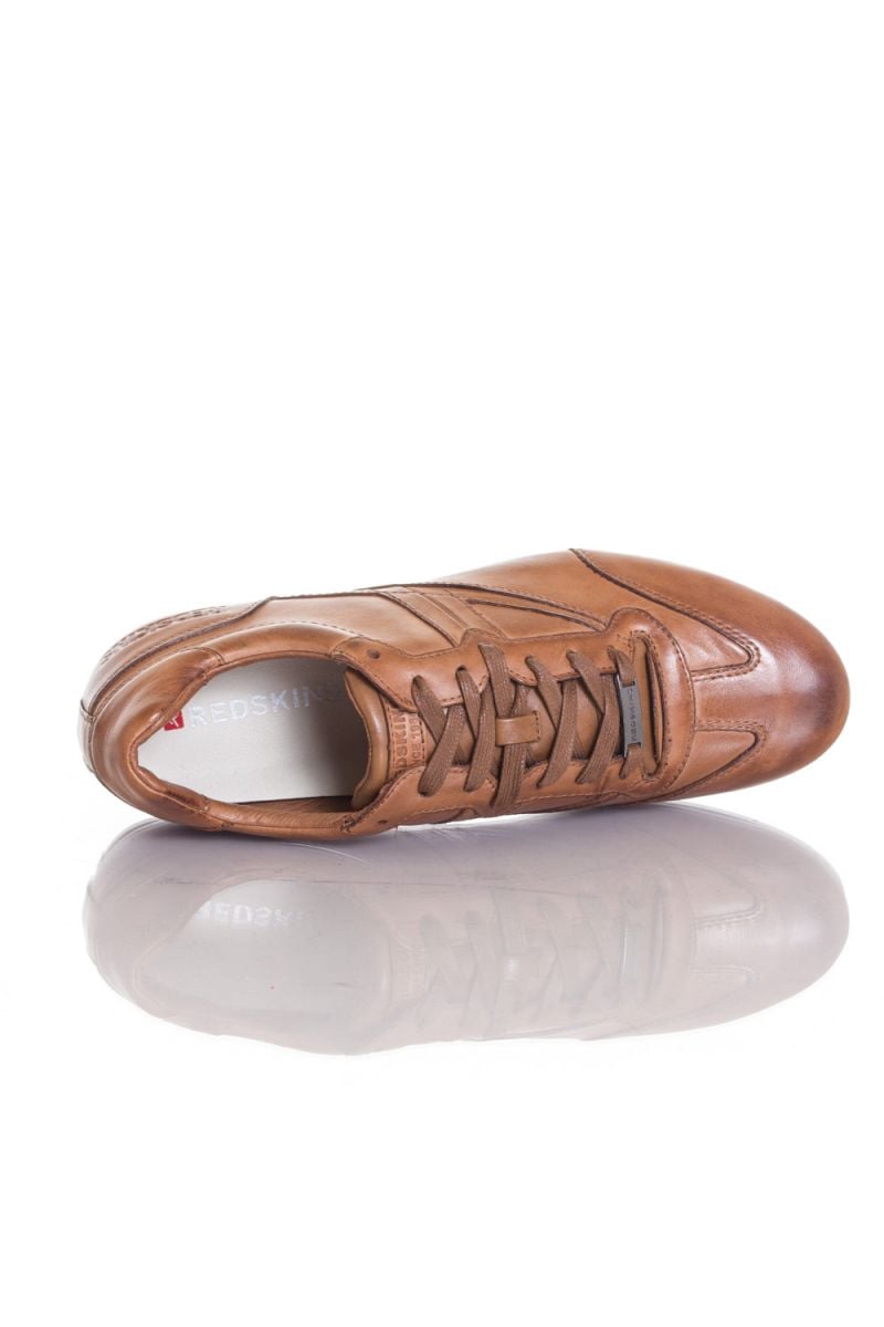 Redskins Cognac leather sneakers for Men - Image n°3