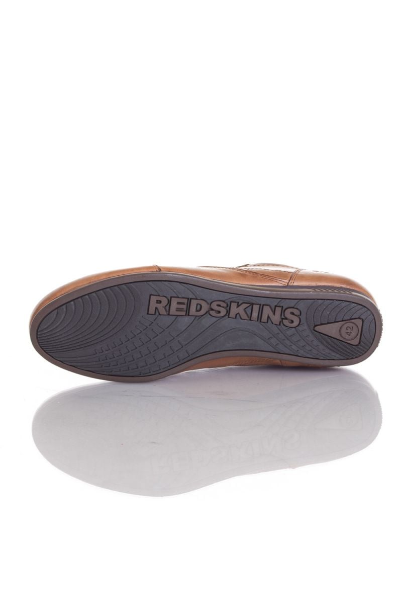 Redskins Cognac leather sneakers for Men - Image n°4