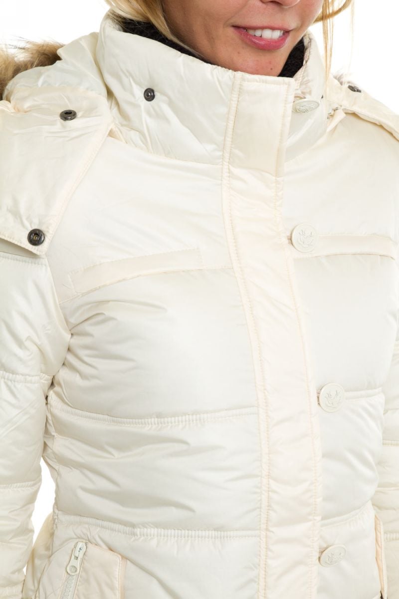 Kaporal Women's mid-length down jacket in linen-colored polyester - Image n°3