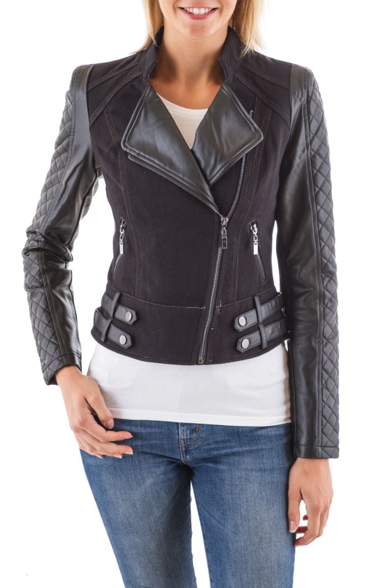 Women's textile jacket Arturo Black - Image n°1