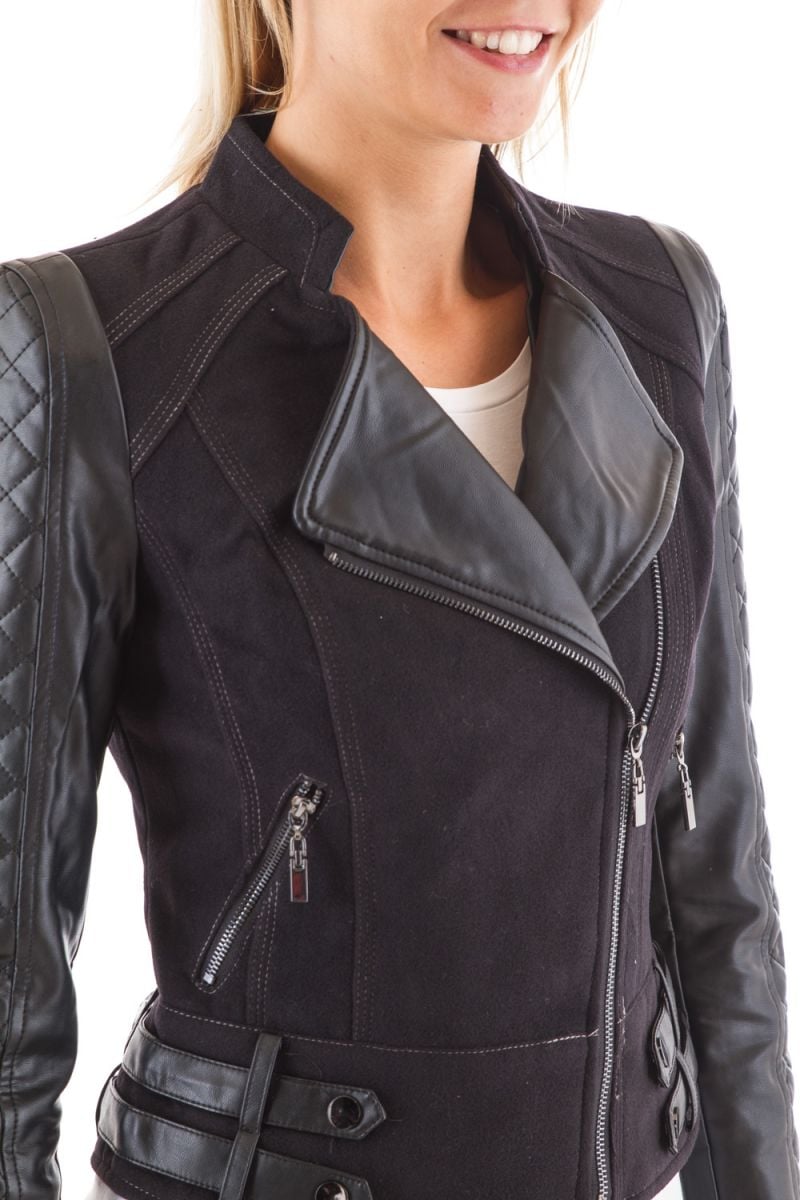 Women's textile jacket Arturo Black - Image n°3