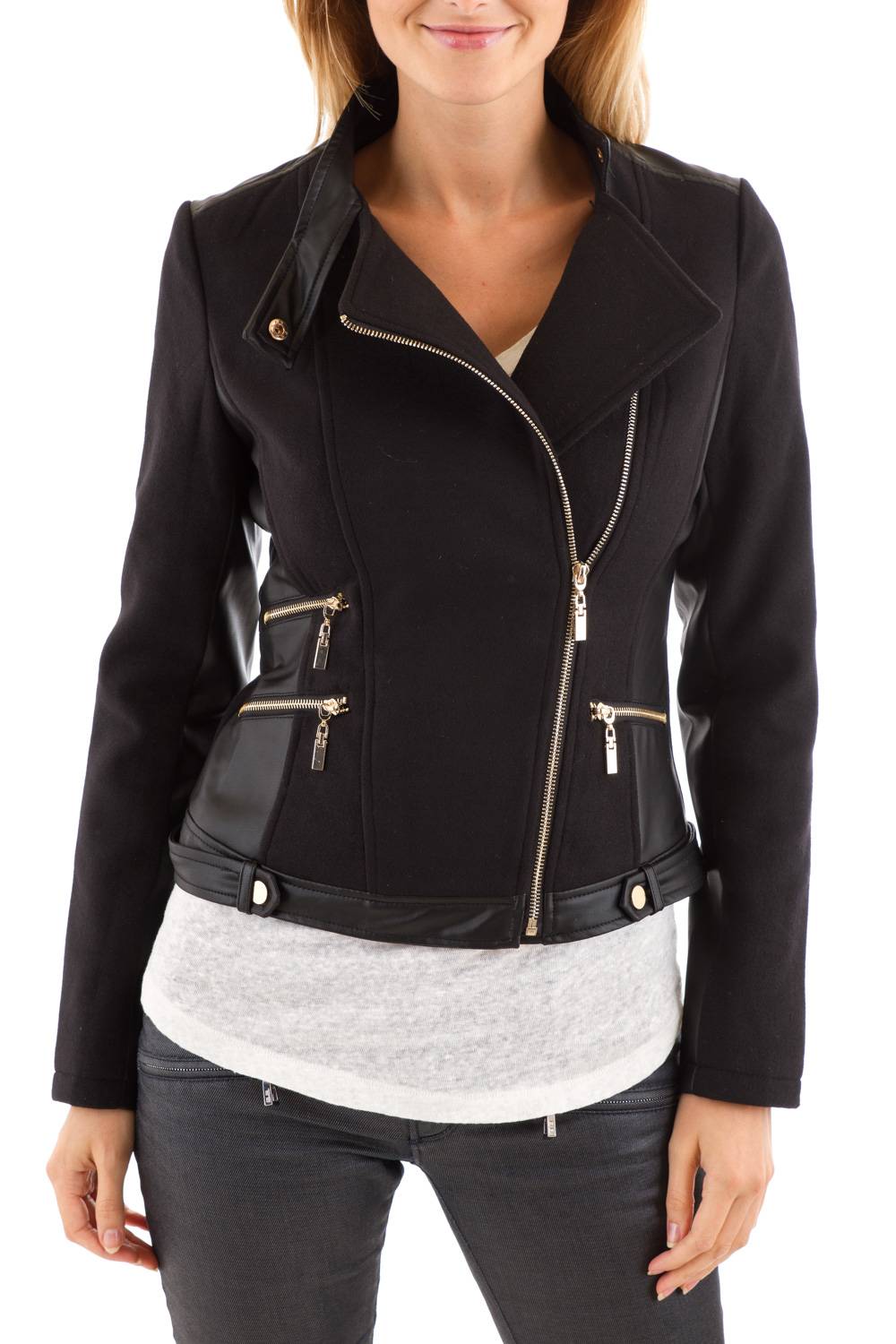 Women's polyester jacket Arturo Black - Image n°1