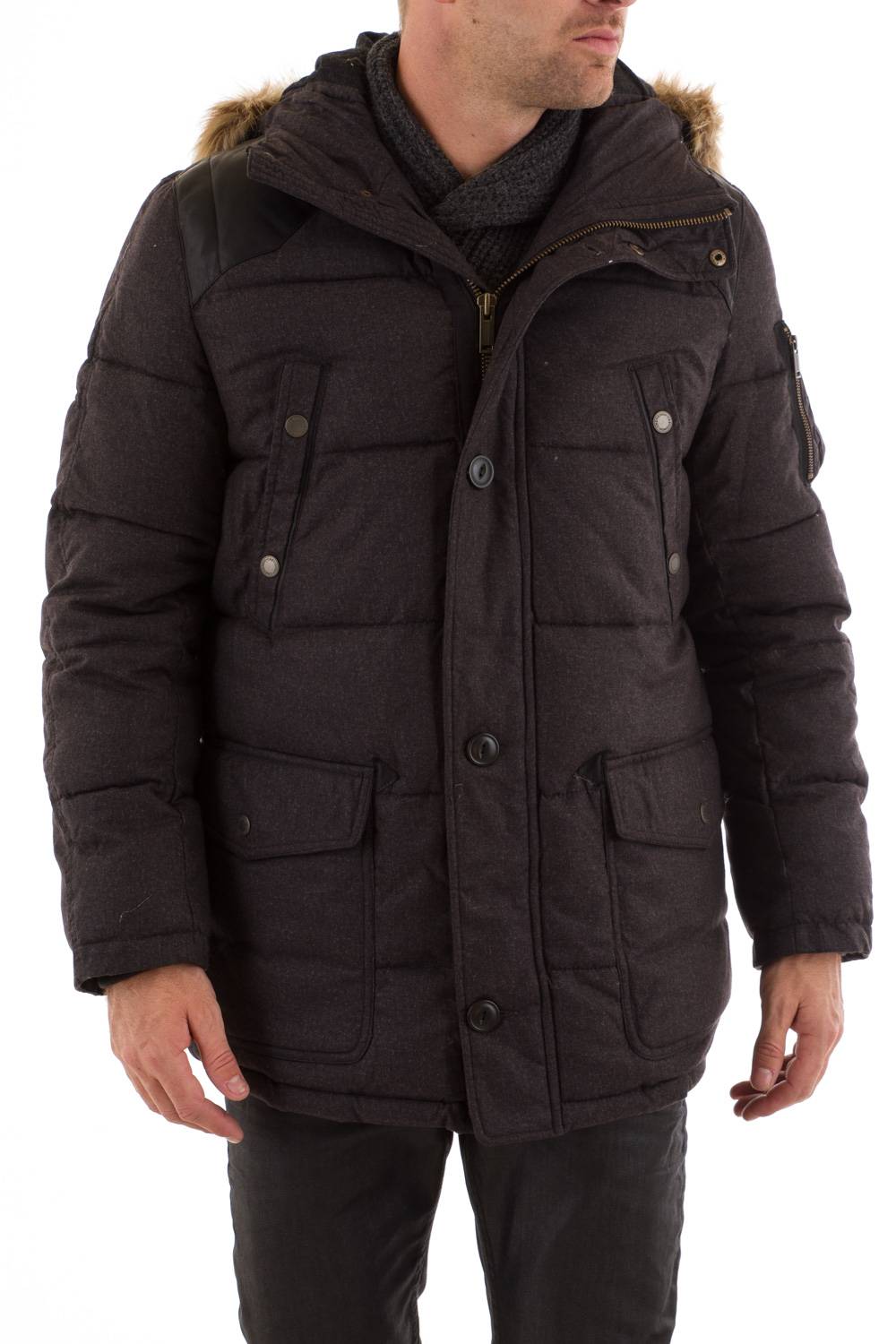 Chevignon Anthracite Men's Parka for Warm Men - Image n°1