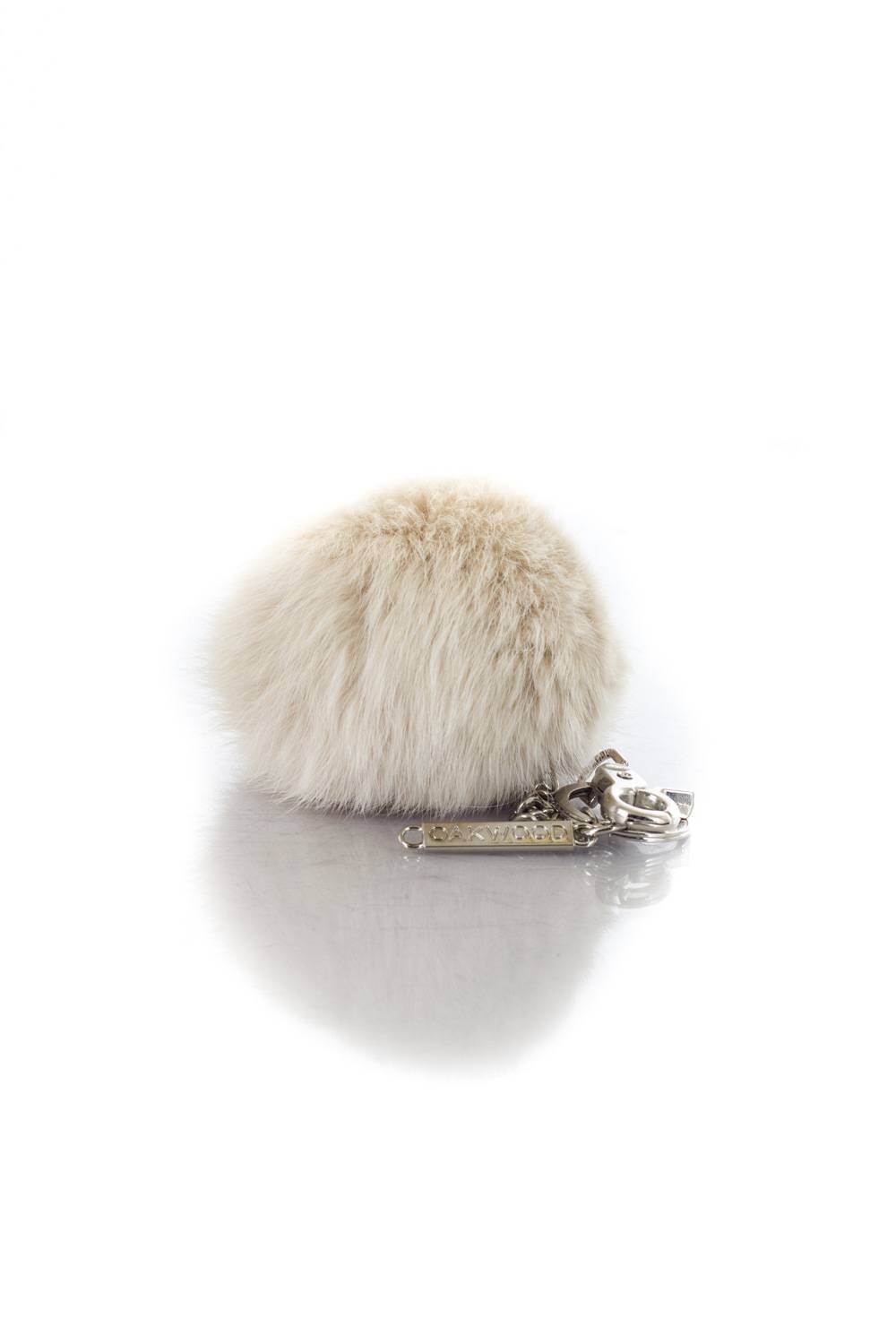 Oakwood beige rabbit fur key ring - Image n°1