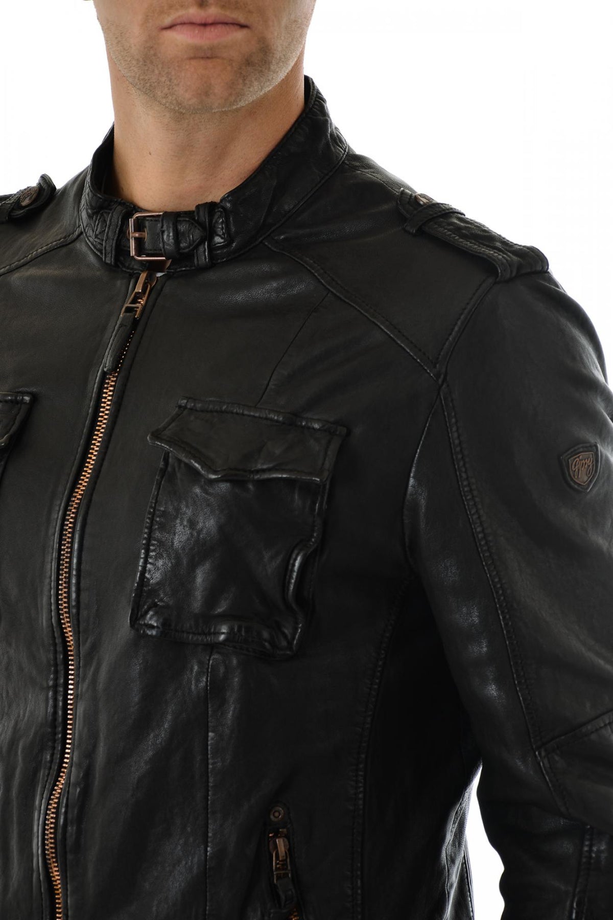 Gipsy Black Leather Jacket for Men - Image n°3