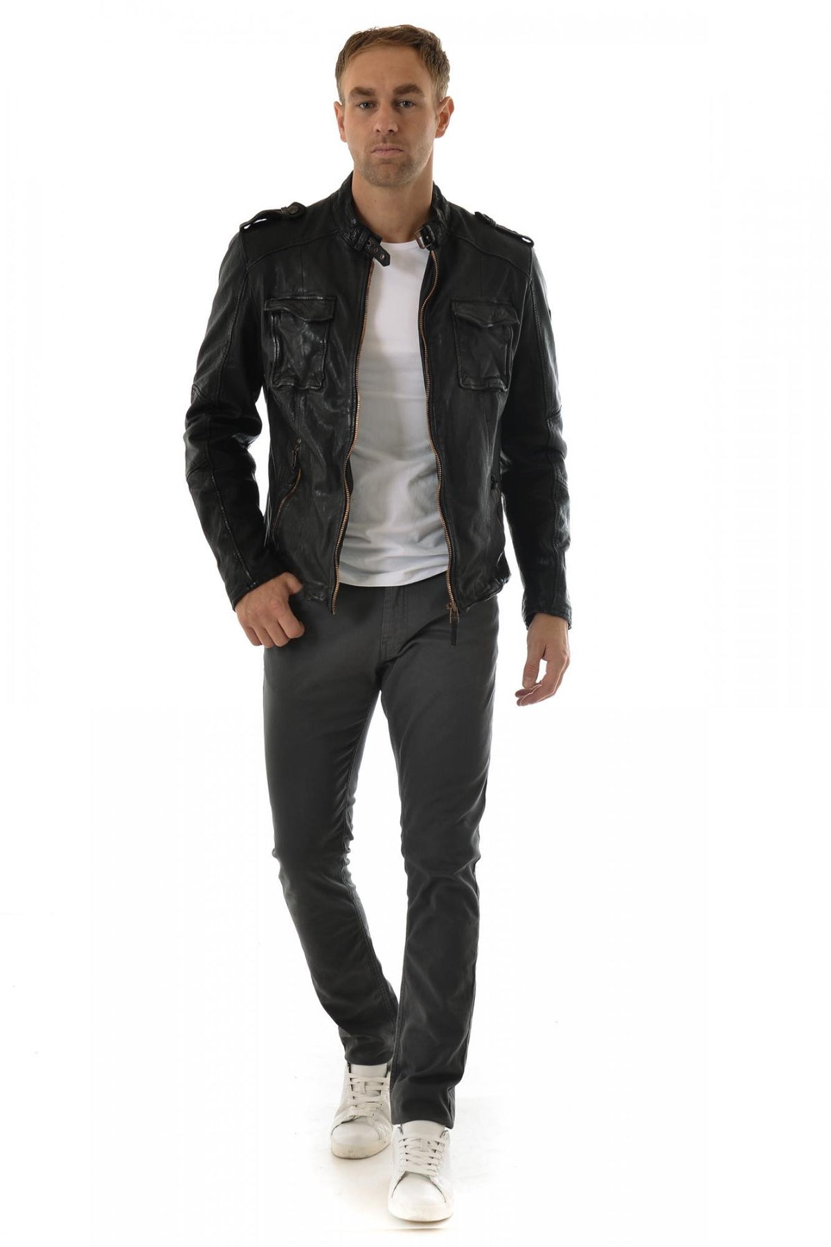 Gipsy Black Leather Jacket for Men - Image n°4