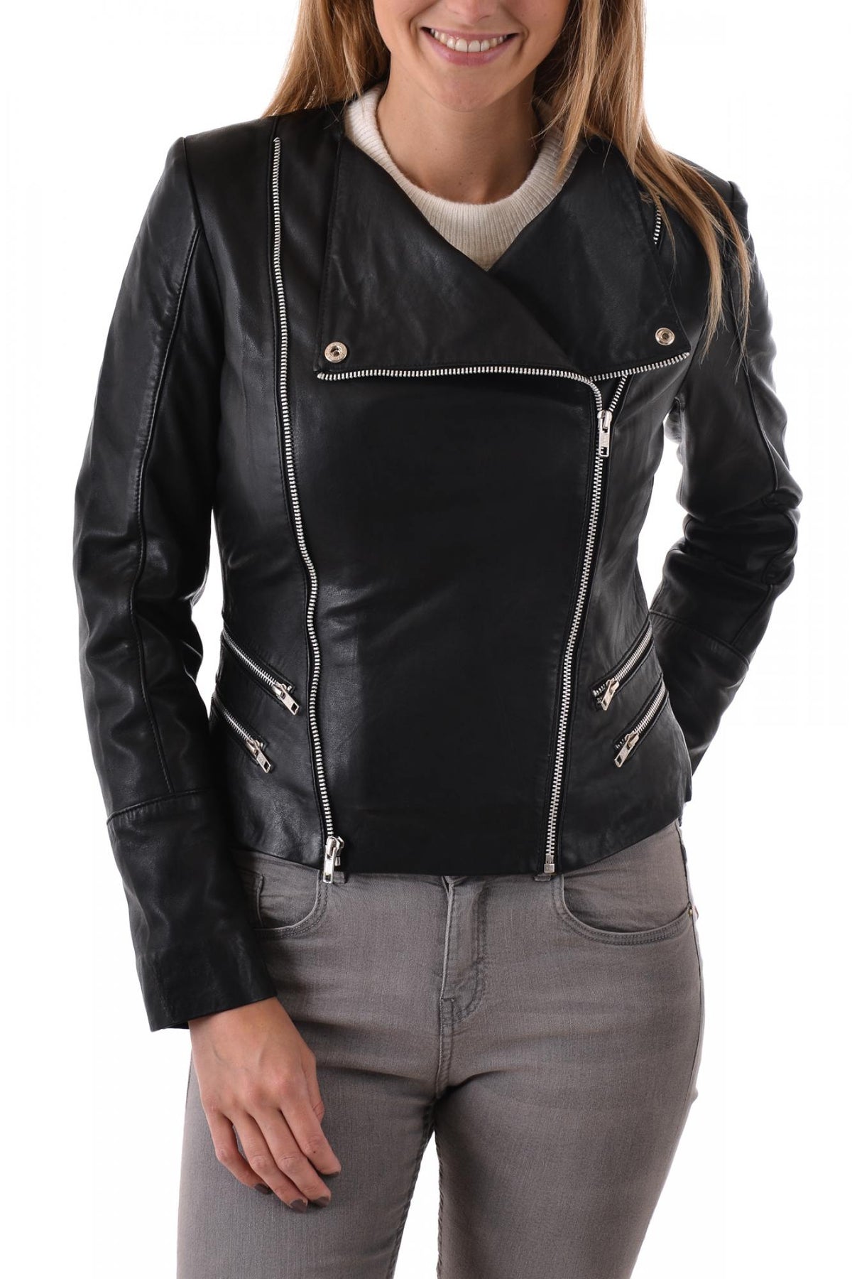  Arturo jacket in black lambskin - Image n°5