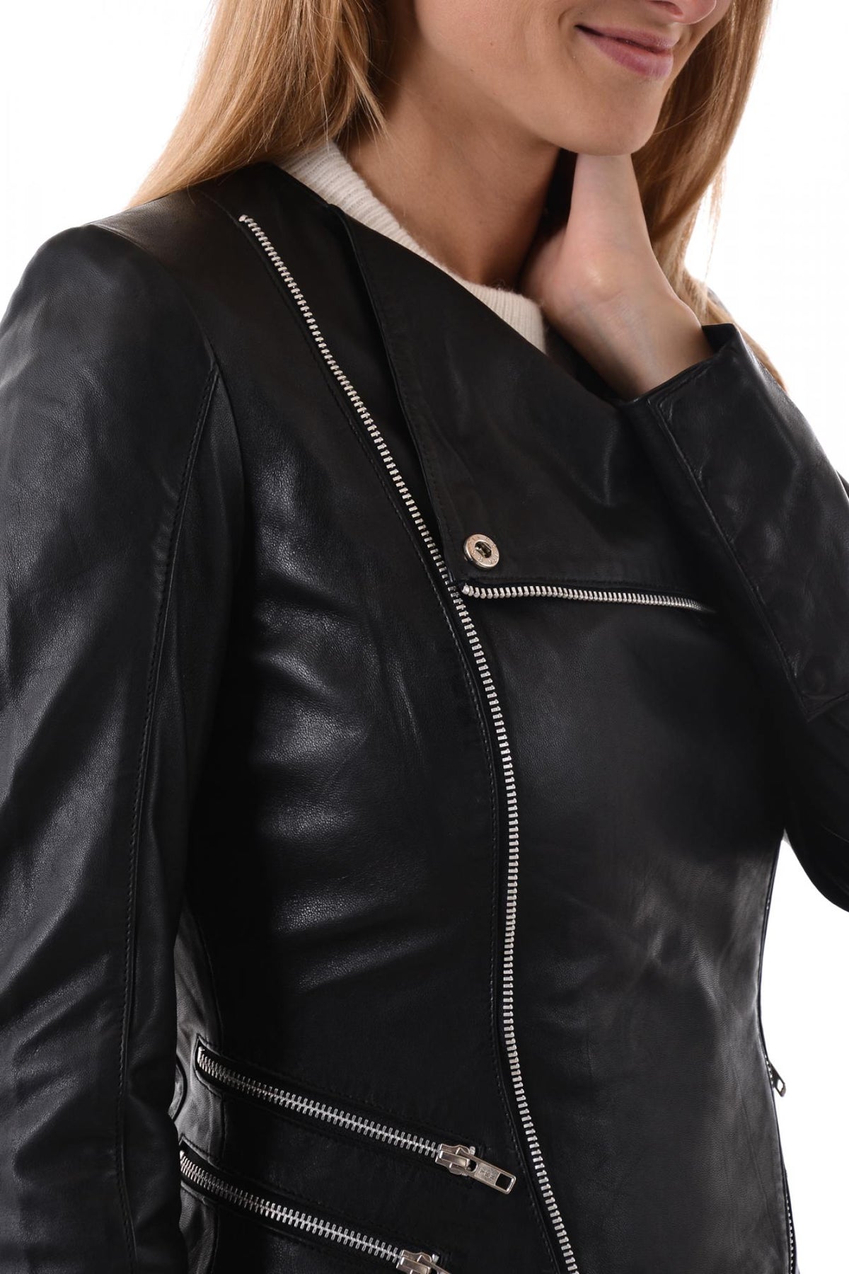  Arturo jacket in black lambskin - Image n°3