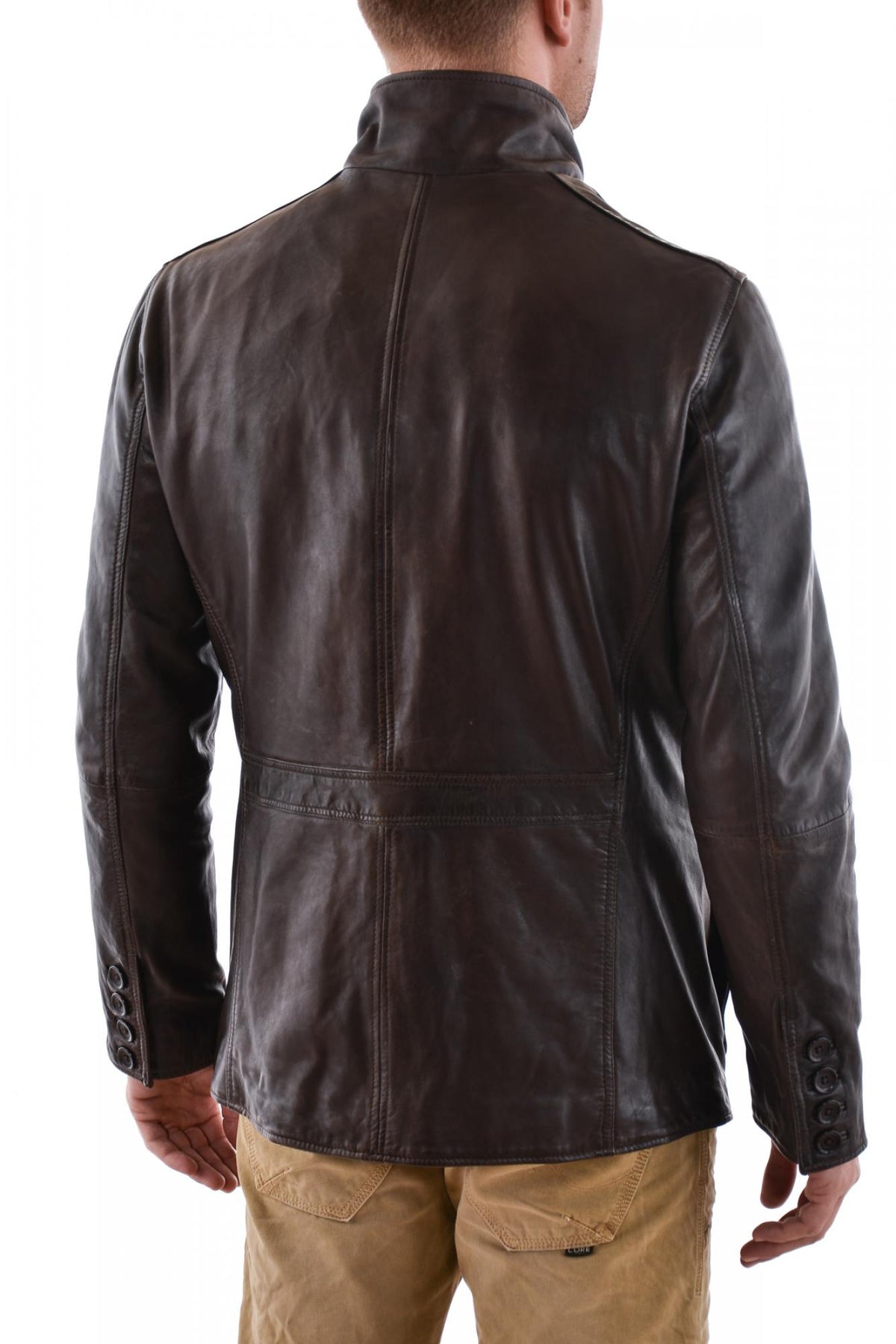 men's dayton brown lambskin leather jacket - Image n°4