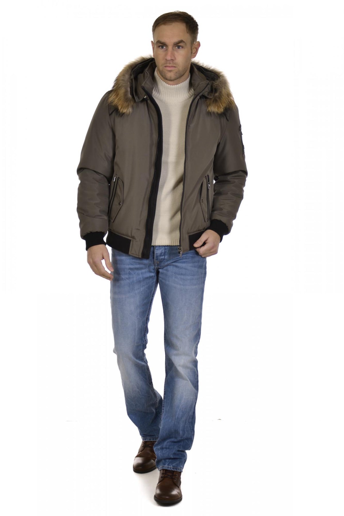 Oakwood men's khaki polyester jacket - Image n°2