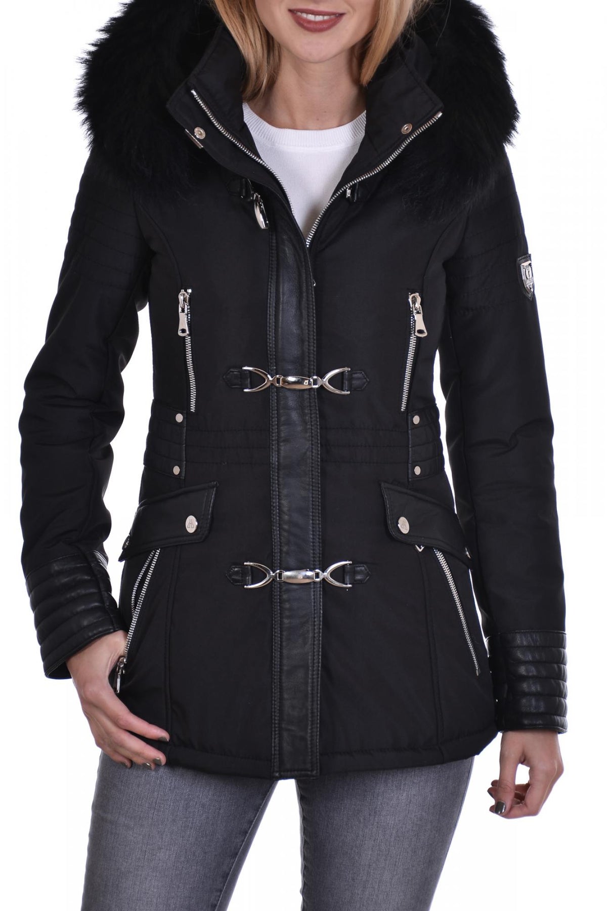 Horspist women's jacket in black polyester - Image n°1