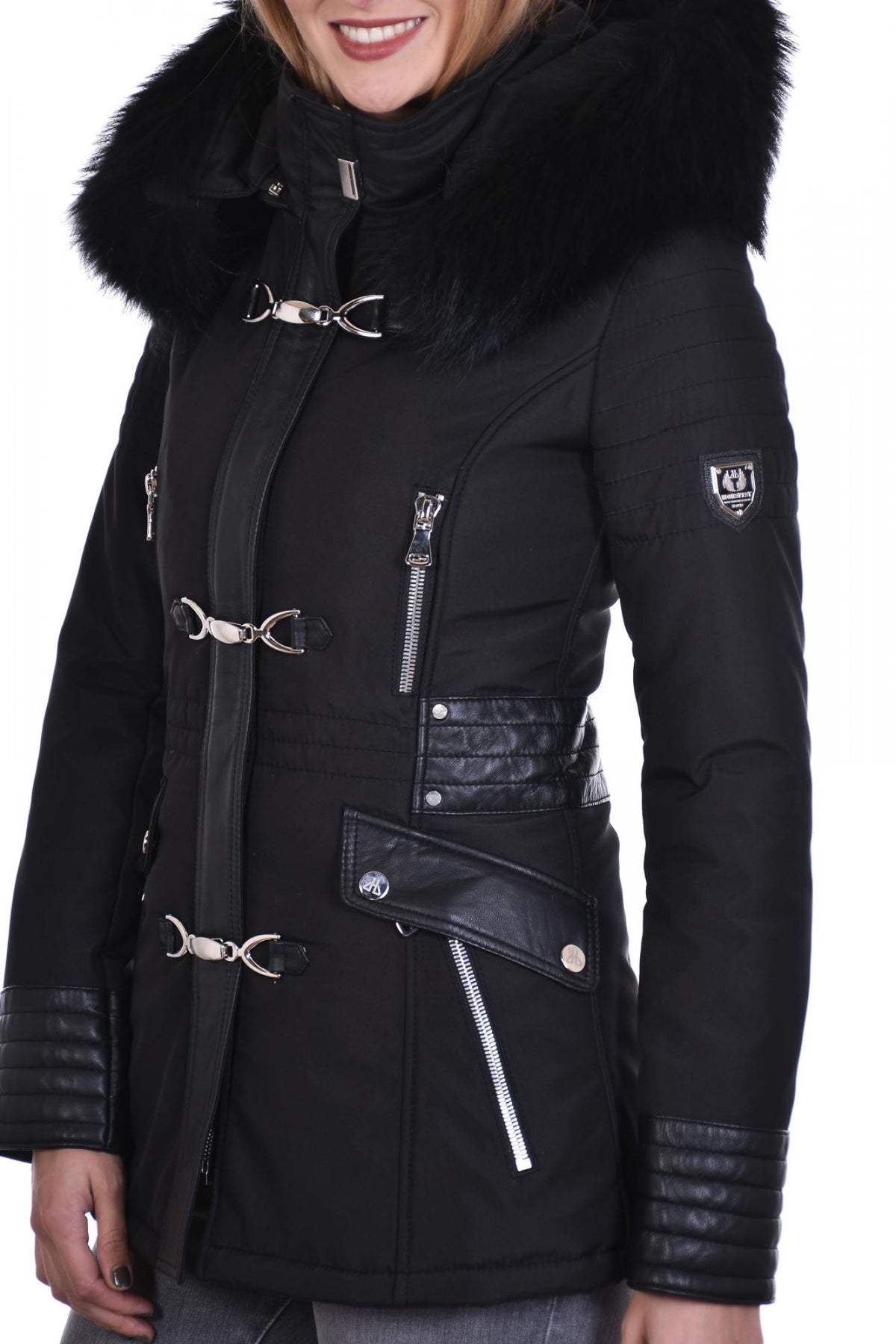 Horspist women's jacket in black polyester - Image n°3