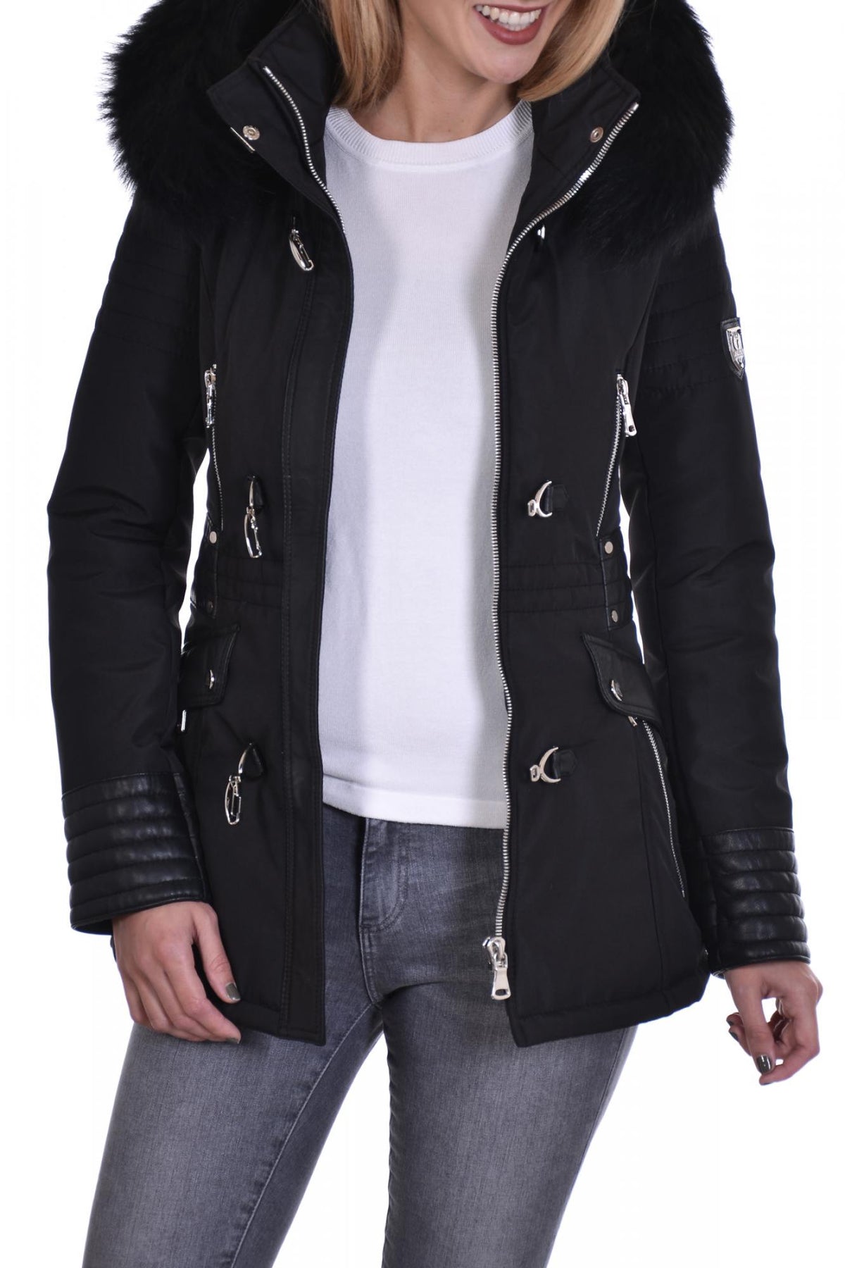 Horspist women's jacket in black polyester - Image n°6