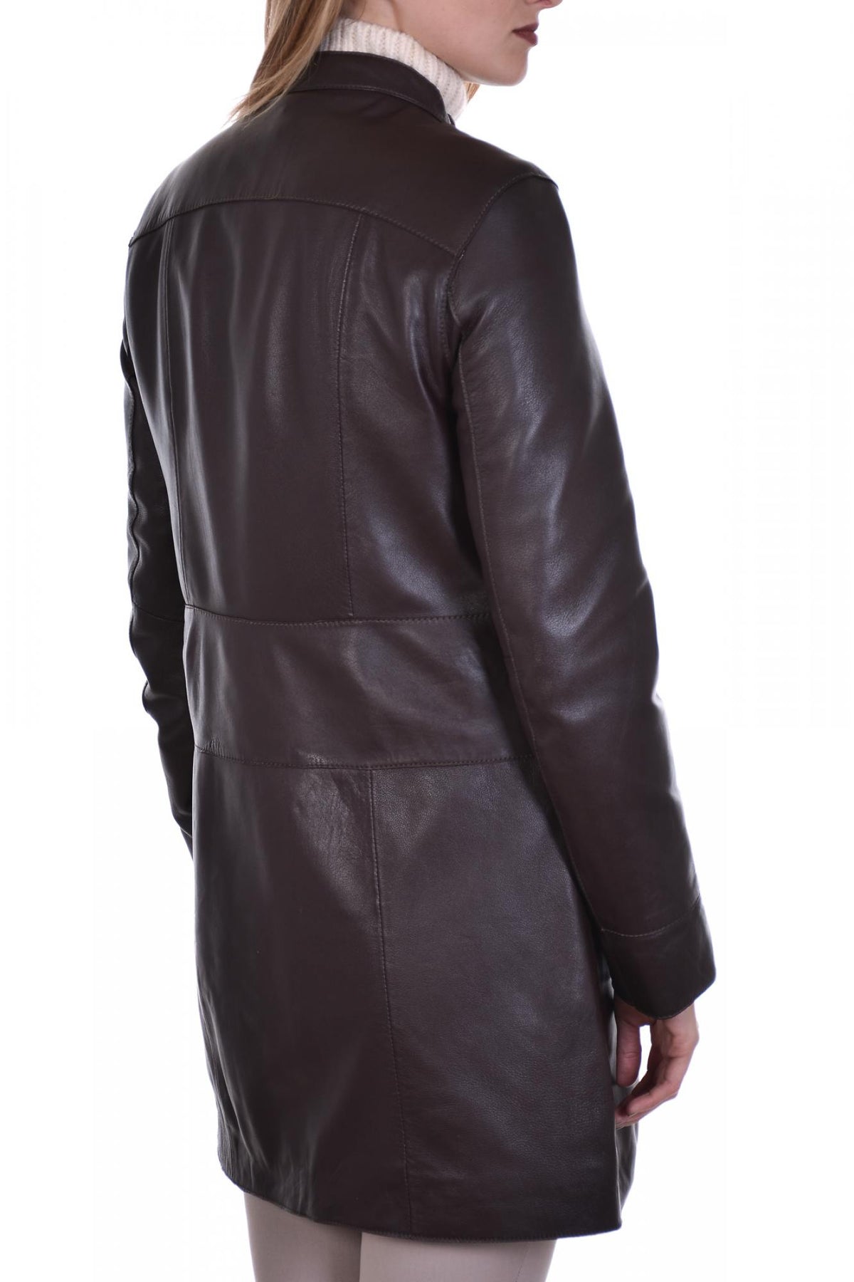 Oakwood women's jacket in burgundy sheepskin leather - Image n°4