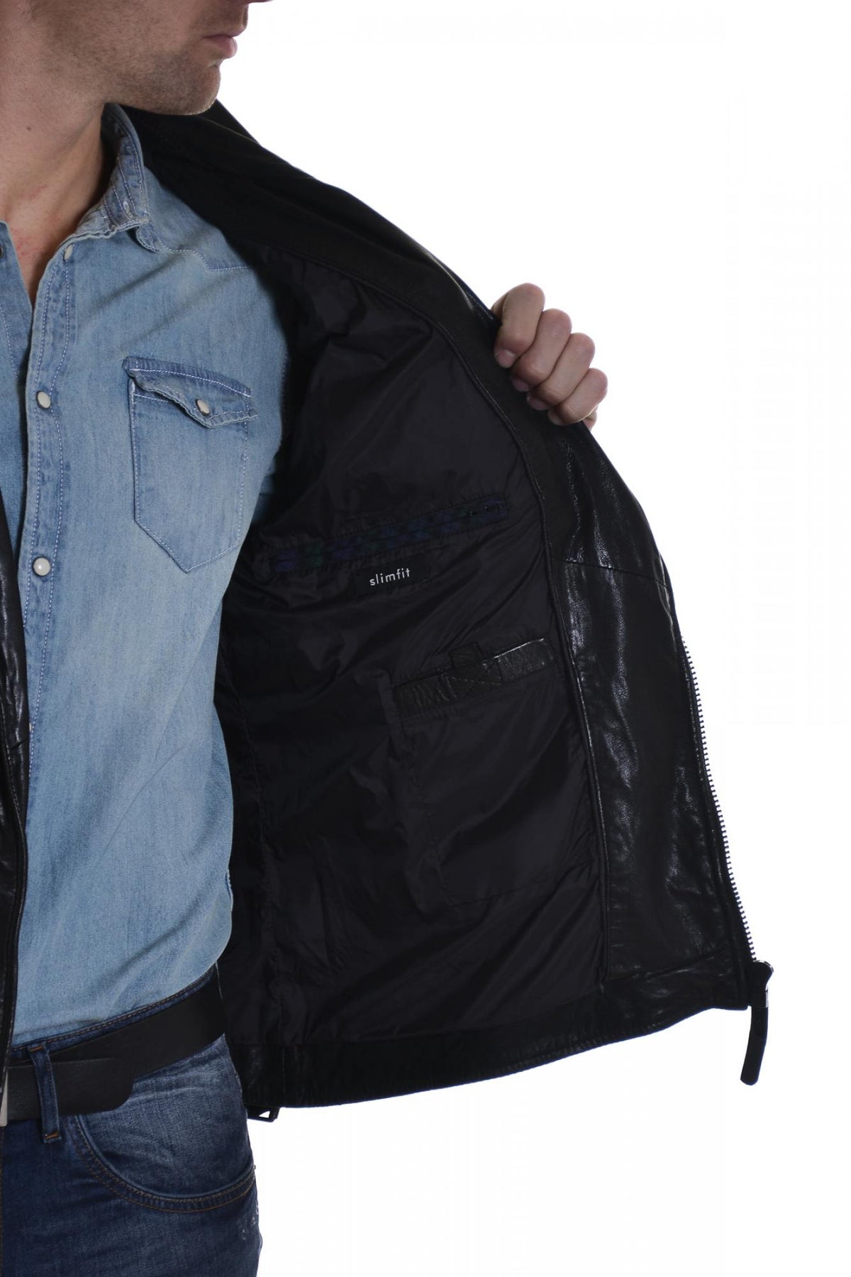 Mauritius men's black lambskin perfecto - Image n°5