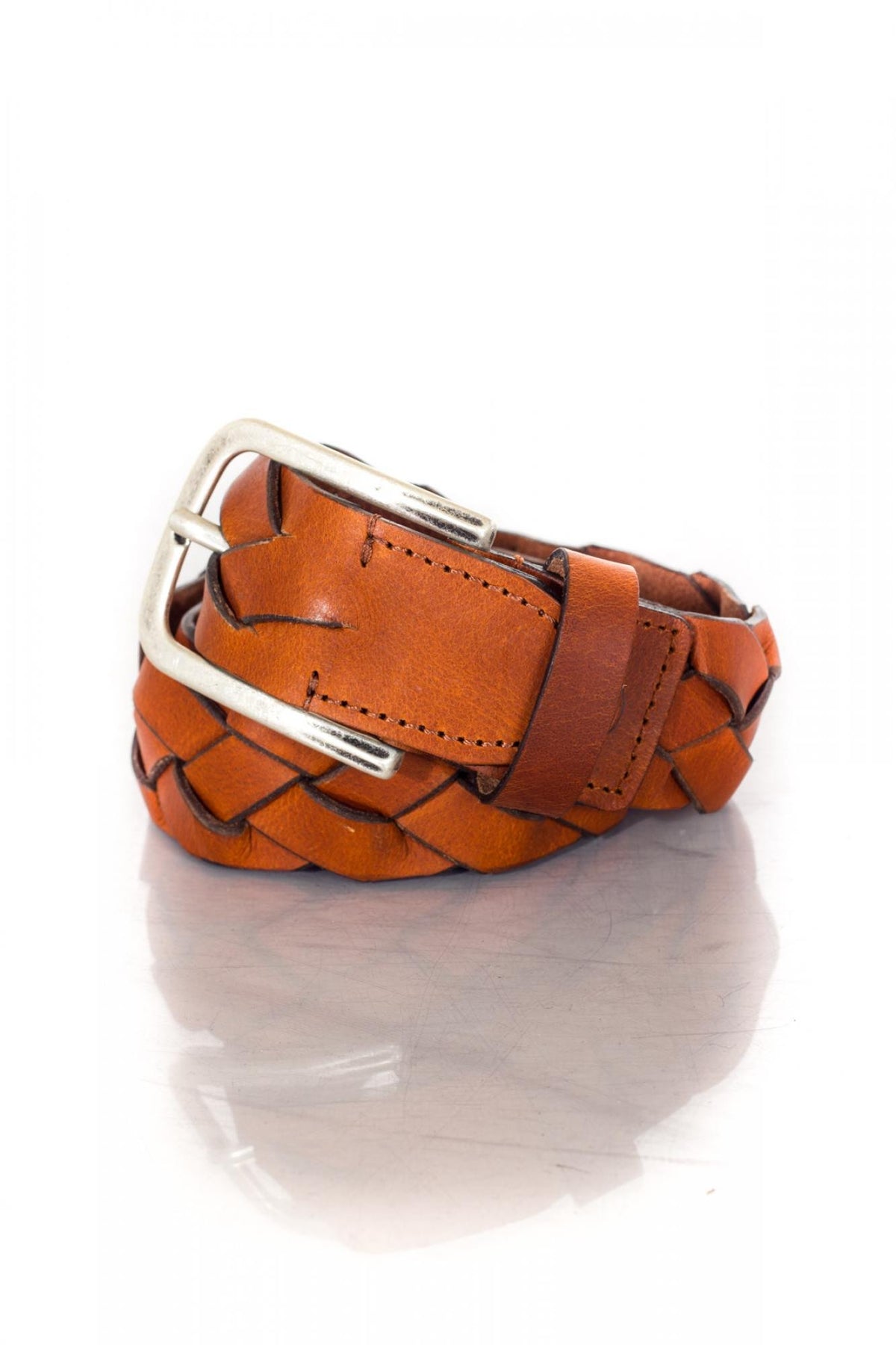 Vanzetti belt in cognac cowhide - Image n°1