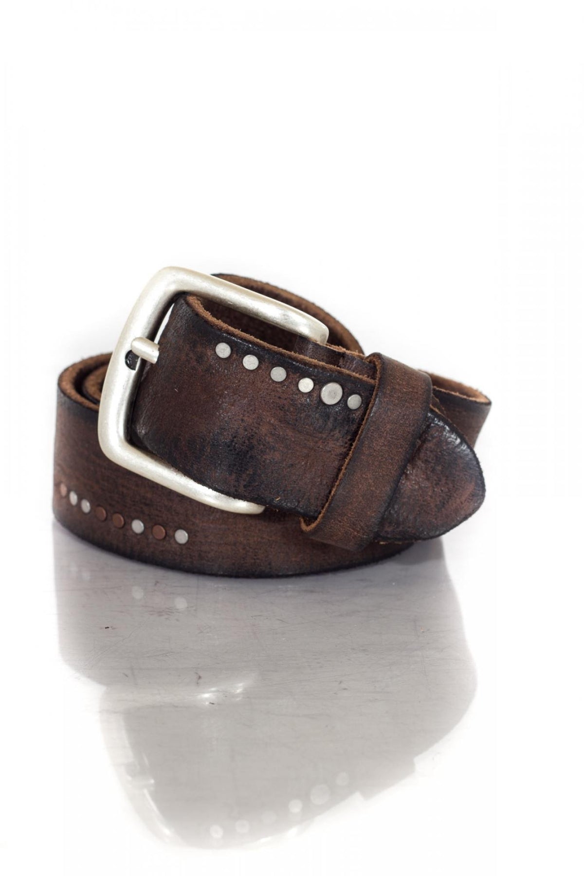 Vanzetti belt in brown cowhide leather - Image n°1