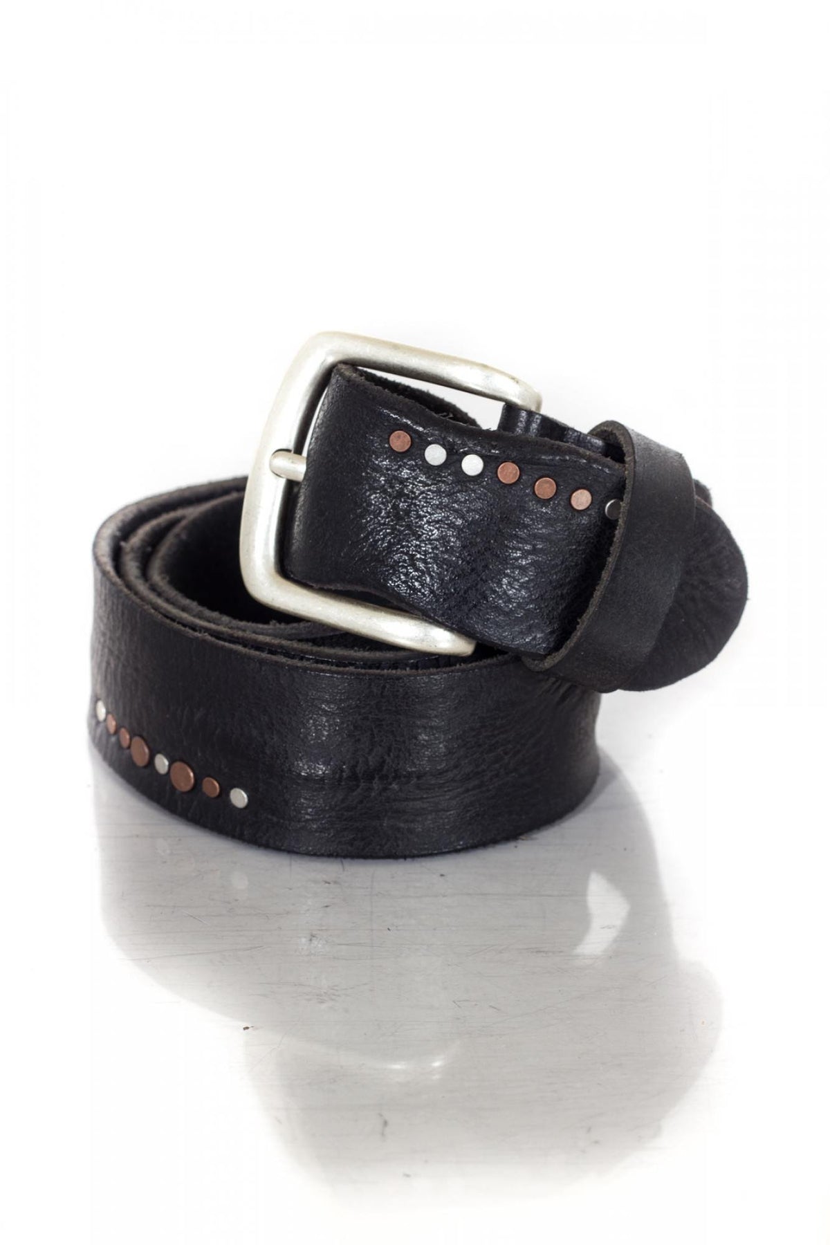 Vanzetti belt in black cowhide leather - Image n°1